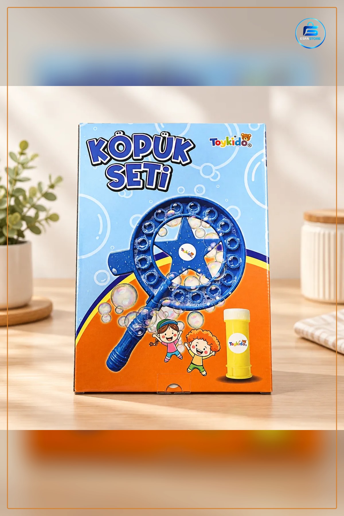 Oyun Seti Kutulu Erkek Köpük Yıldız Şekilli Balon Üfleme Eğlence Oyuncağı Çocuk Bahçe