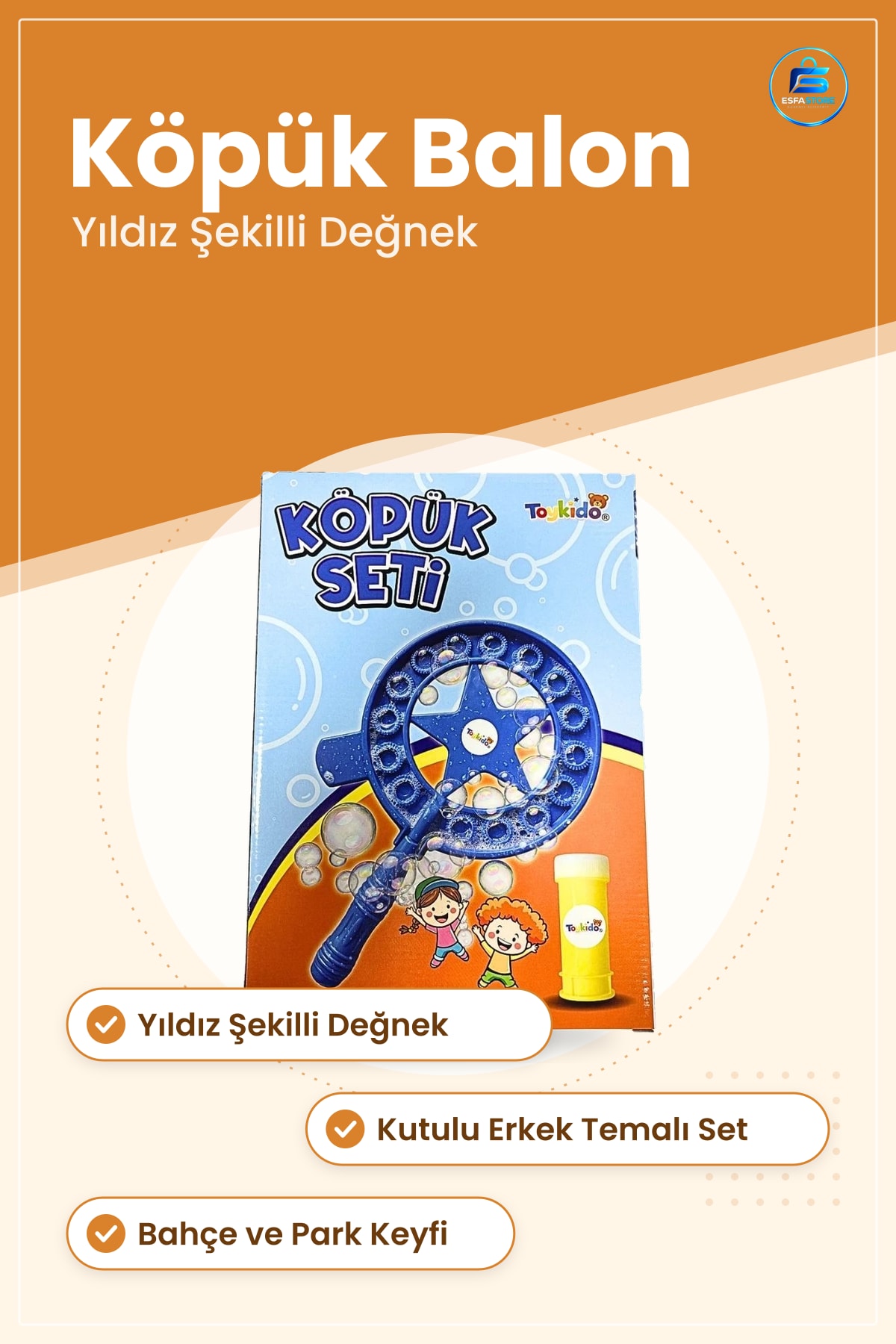 Oyun Seti Kutulu Erkek Köpük Yıldız Şekilli Balon Üfleme Eğlence Oyuncağı Çocuk Bahçe