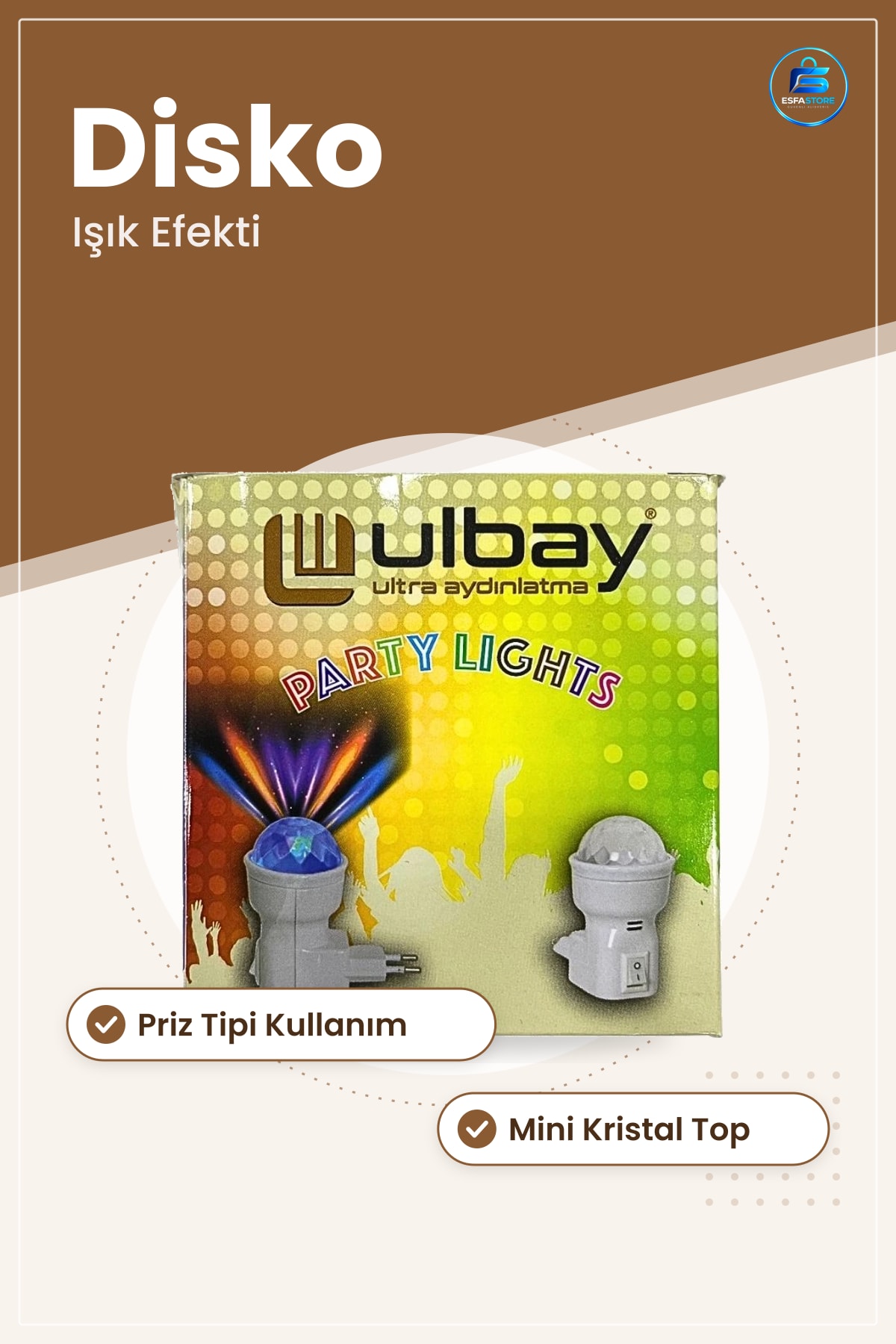 Disko Gece Lambası Işık Efekti Priz Tipi Mini Kristal Top Parti Işığı Ev Odası Aydınlatma