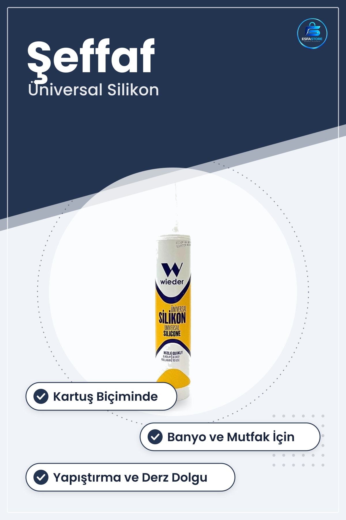 Şeffaf Üniversal Silikon Hırdavat Yapıştırıcı Conta Dolgu Macunu Banyo Mutfak Hızlı Kullanım