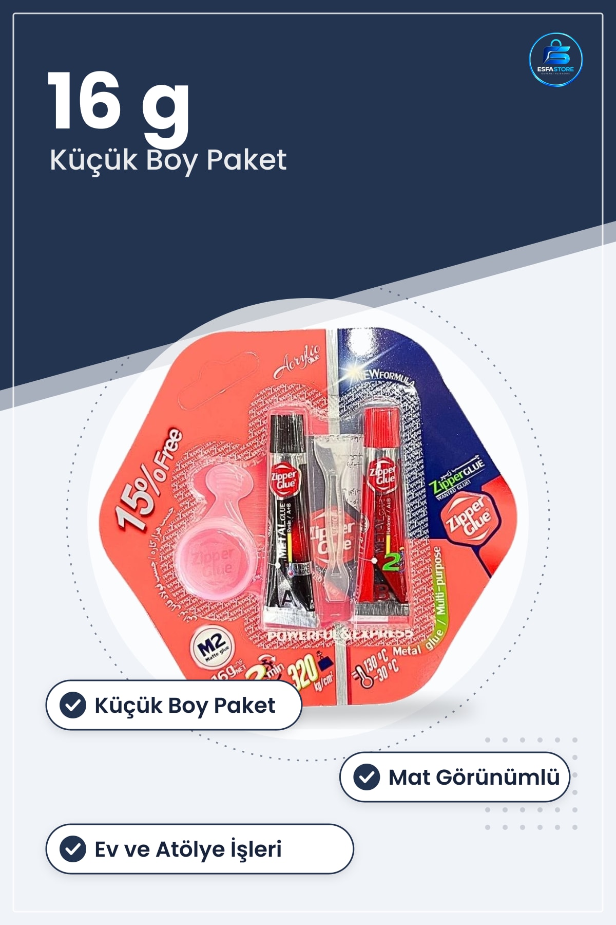 Mat Yapıştırıcı 16 g Küçük Yapıştırma İşleri İçin Kullanıma Hazır Ev Hırdavat Malzemesi