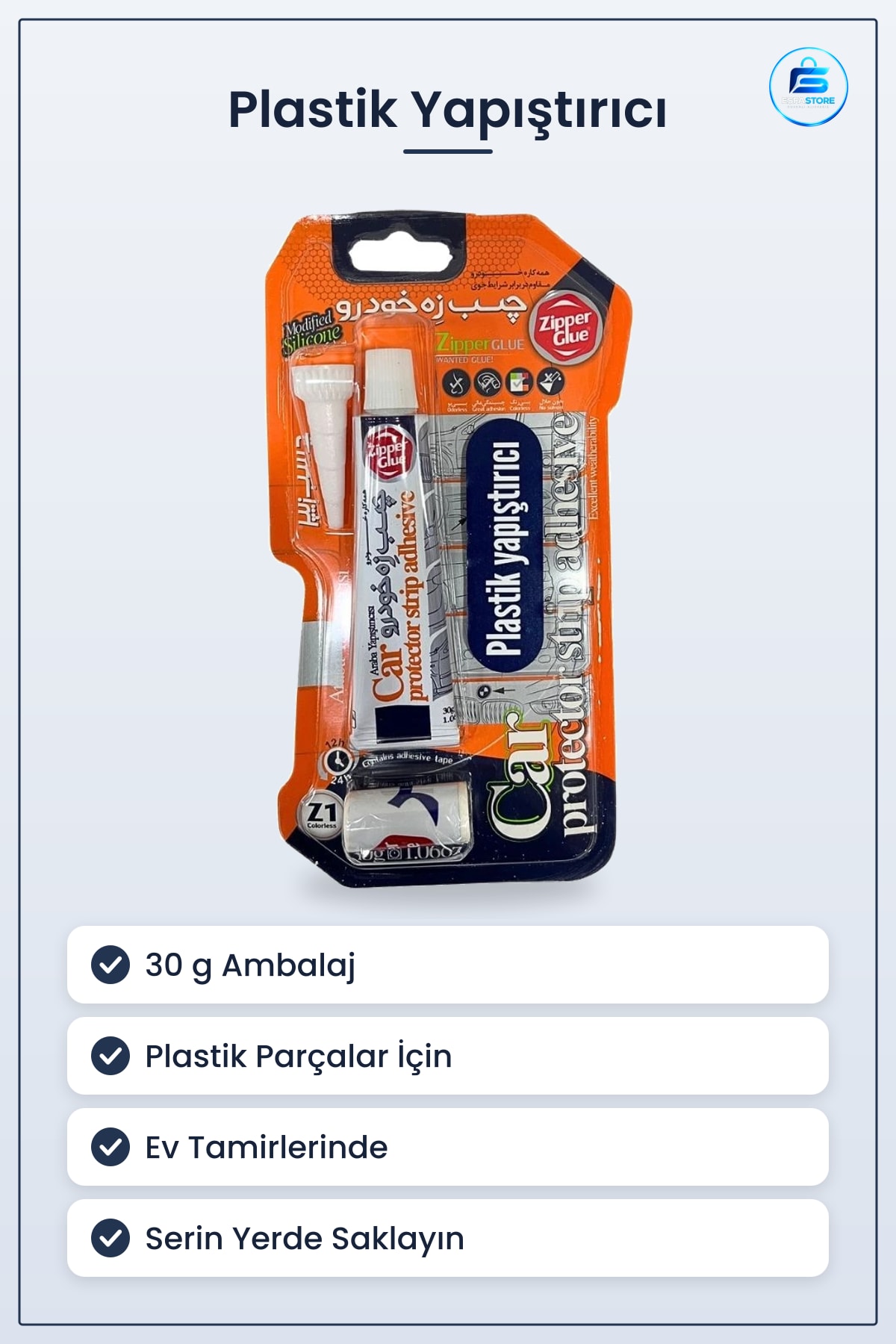 Plastik Yapıştırıcı 30 g Renksiz Modifiye Silikon Esaslı Ev Tamir Onarım Hırdavat Malzemesi