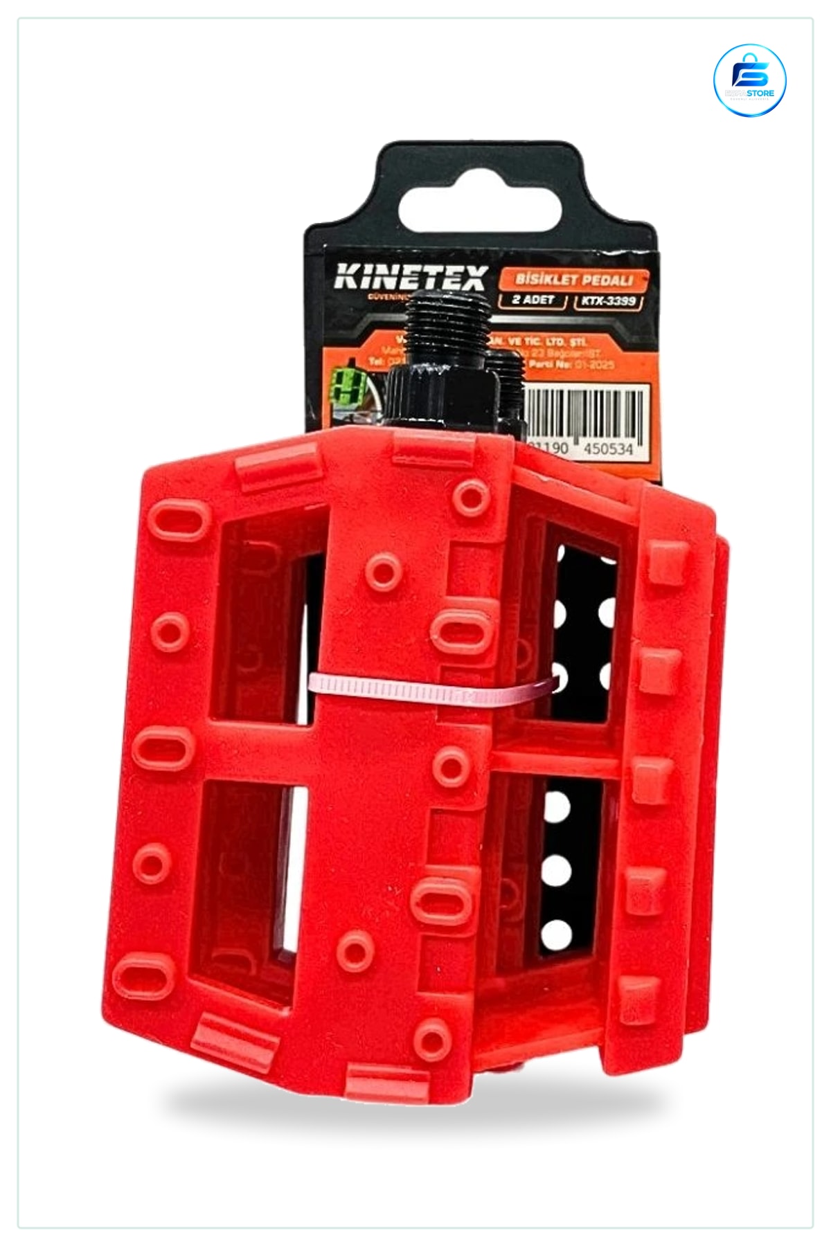 Bisiklet Pedalı Kırmızı Plastik 2 Adet Mile Vidalı Kaydırmaz Yüzeyli Spor Aksesuarı Outdoor