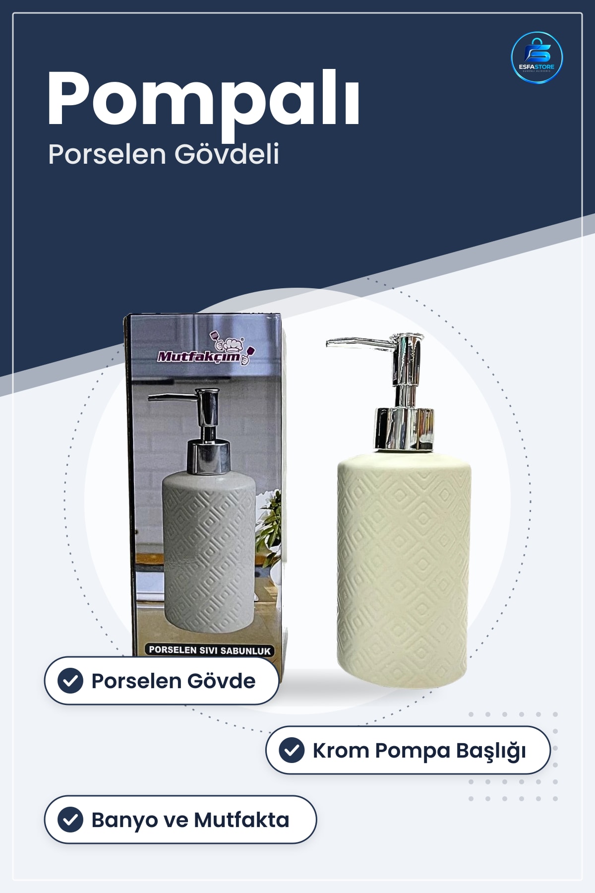 Porselen Sıvı Sabunluk Pompalı Banyo Mutfak Dispenseri Krom Günlük Kullanım Aksesuar Seramik