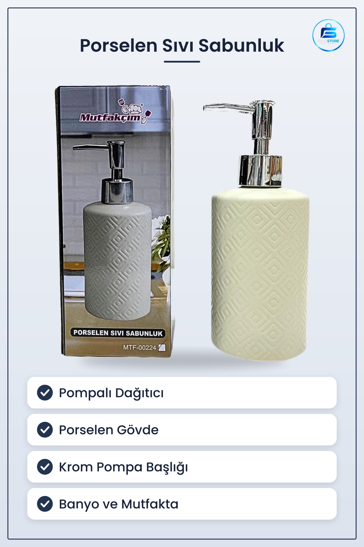 Porselen Sıvı Sabunluk Pompalı Banyo Mutfak Dispenseri Krom Günlük Kullanım Aksesuar Seramik