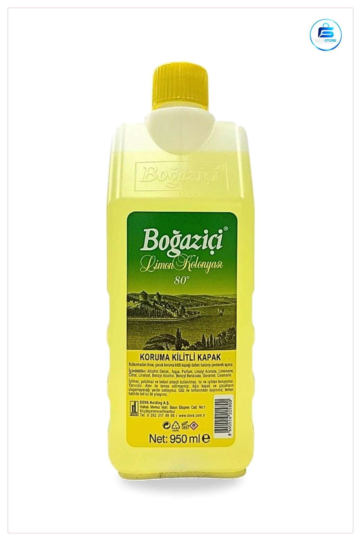 Kolonya 950 ml Şişe Koruma Kilitli Kapak Çocuklara Karşı Güvenli Banyo Mutfak Kullanımı