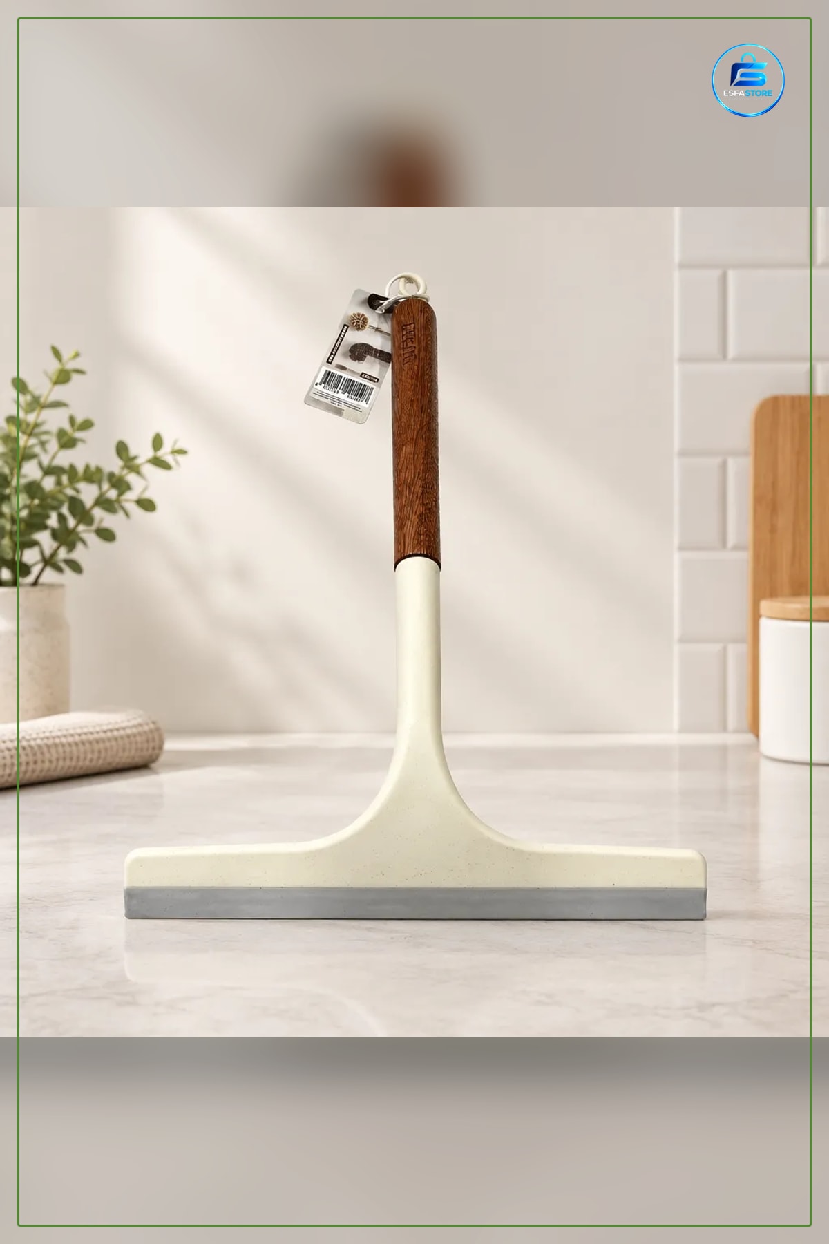 Cam Silecek Temizleme Aparatı Ahşap Saplı Banyo Mutfak Pratik Kullanımlı Temizlik
