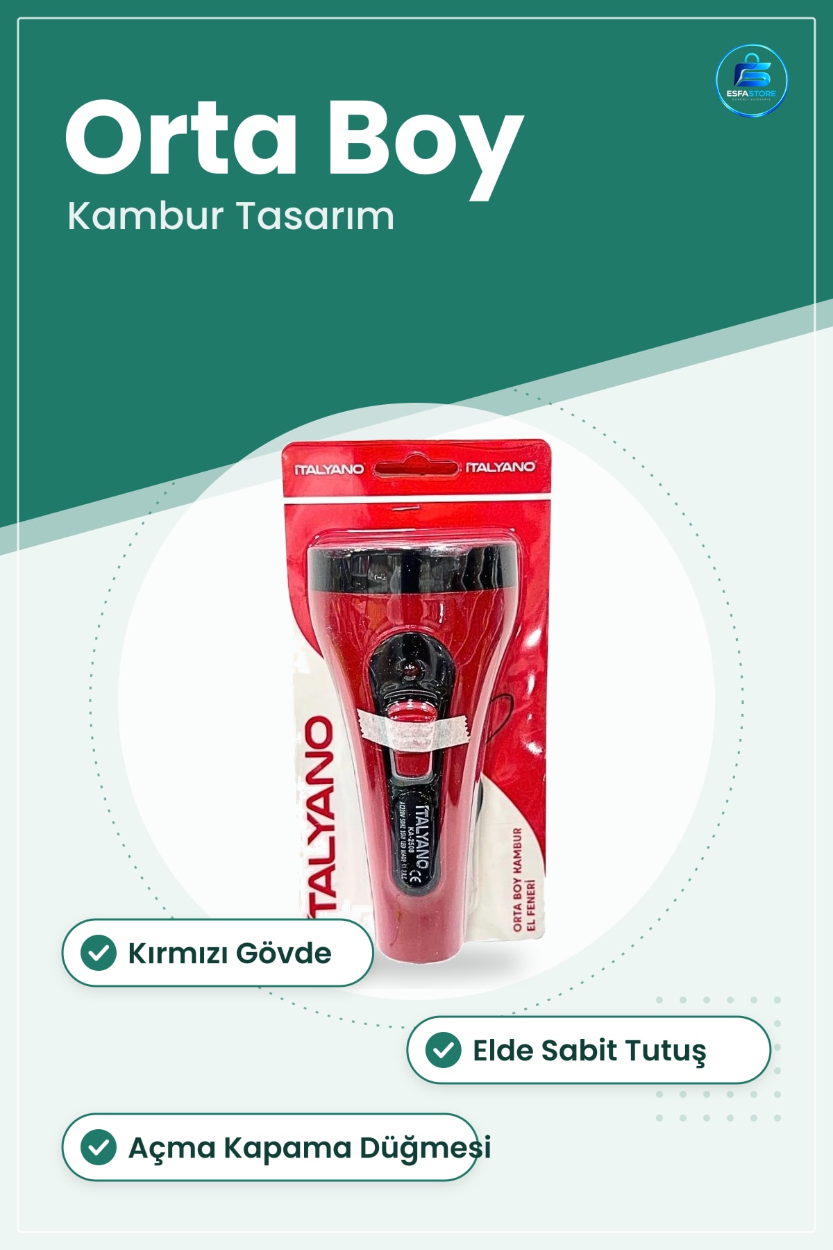 El Feneri Orta Boy Kambur Tasarım Kırmızı Taşınabilir Kamp Ev Aydınlatma Ürünü Pratik Kullanım