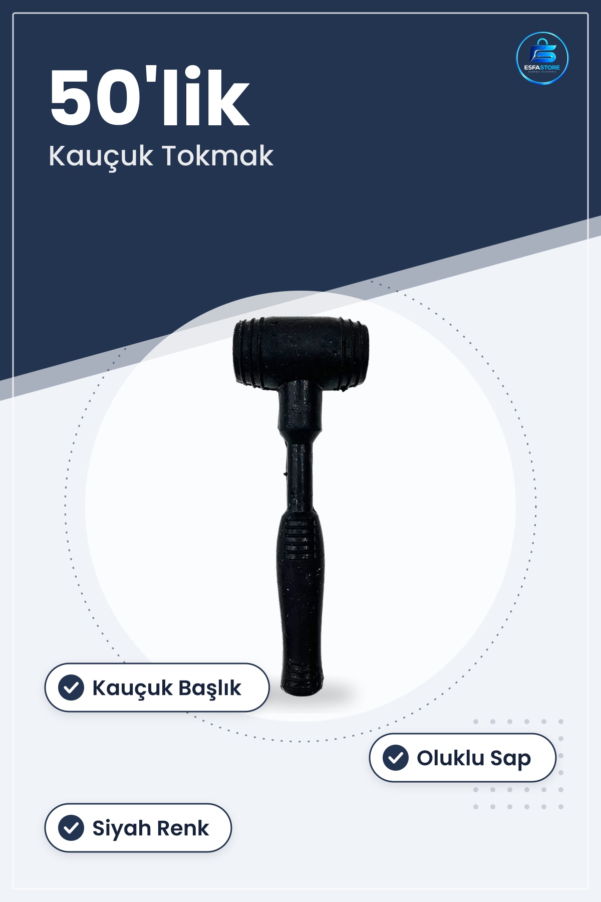 Lastik Tokmak 'lik Çekiç Siyah Kauçuk Hırdavat Manuel El Aleti Montaj Ev Atölye Kullanışlı