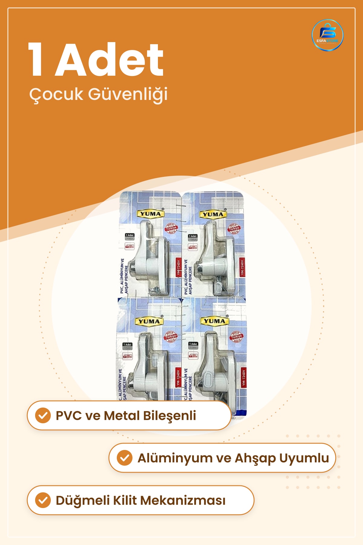 Düğmeli Emniyet Kilidi PVC Metal Pencere Çocuk Güvenlik Koruyucu Alüminyum Ahşap Uyumlu 1 Adet
