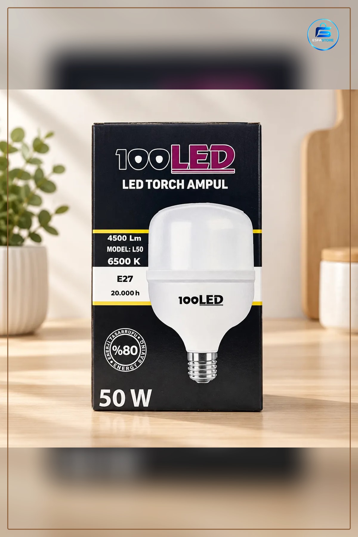 Torch Ampul 50 W 100 LED E27 Duy Yoğun Aydınlatma Ev İş Yeri Beyaz Işık Yüksek Lümen