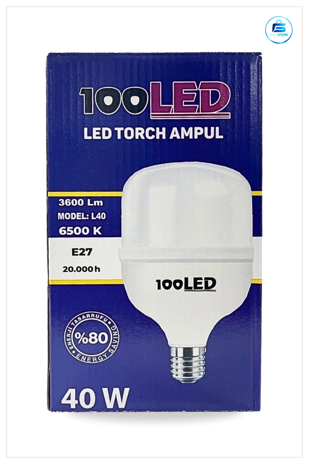 LED Torç Ampul 40 W E27 Duylu Lümen K Beyaz Işık Enerji Tasarruflu Ev Ofis Kullanışlı