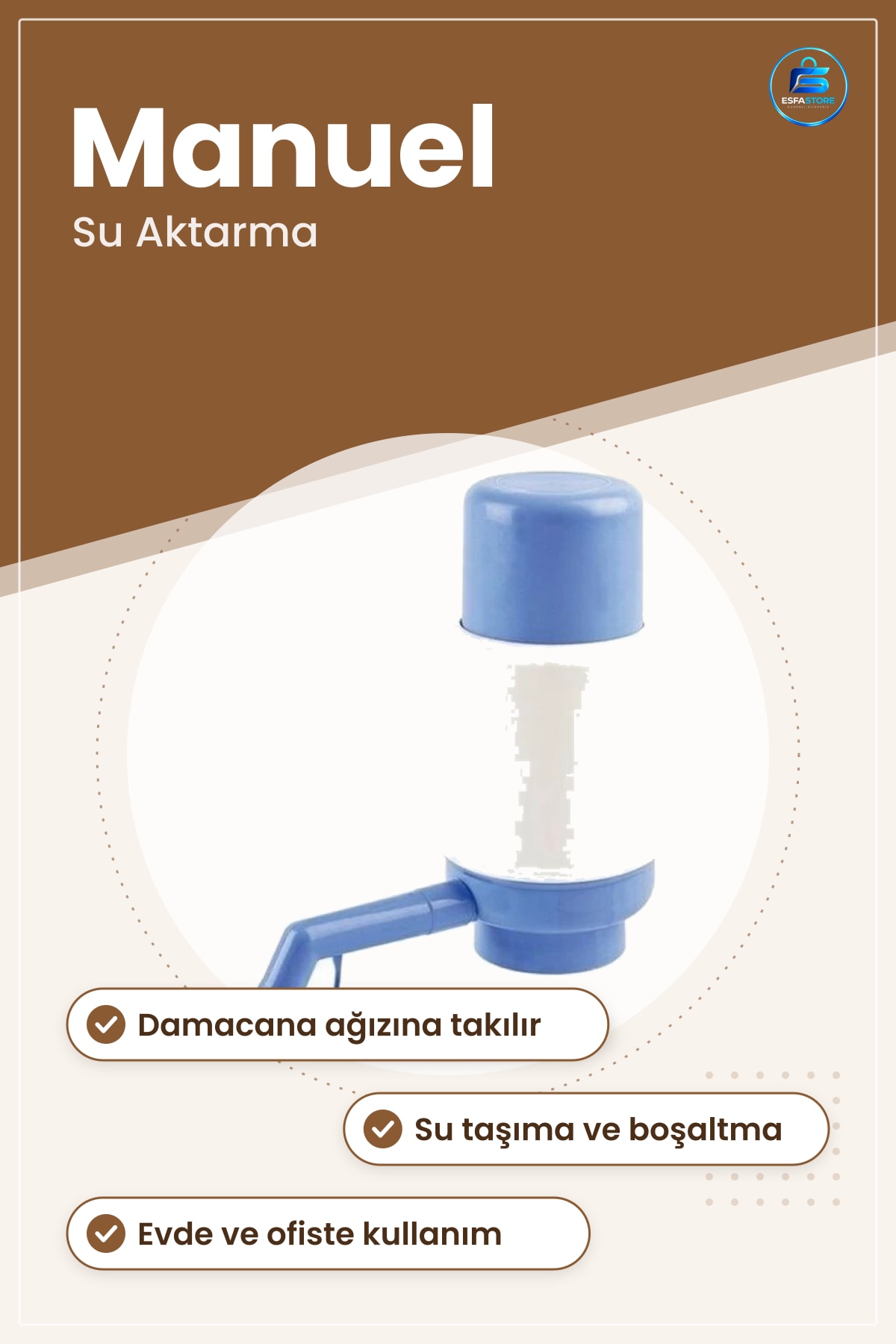 Tork Damacana Pompası Su Taşıma ve Boşaltma İçin Kolay Kullanımlı Pratik Manuel Aparat