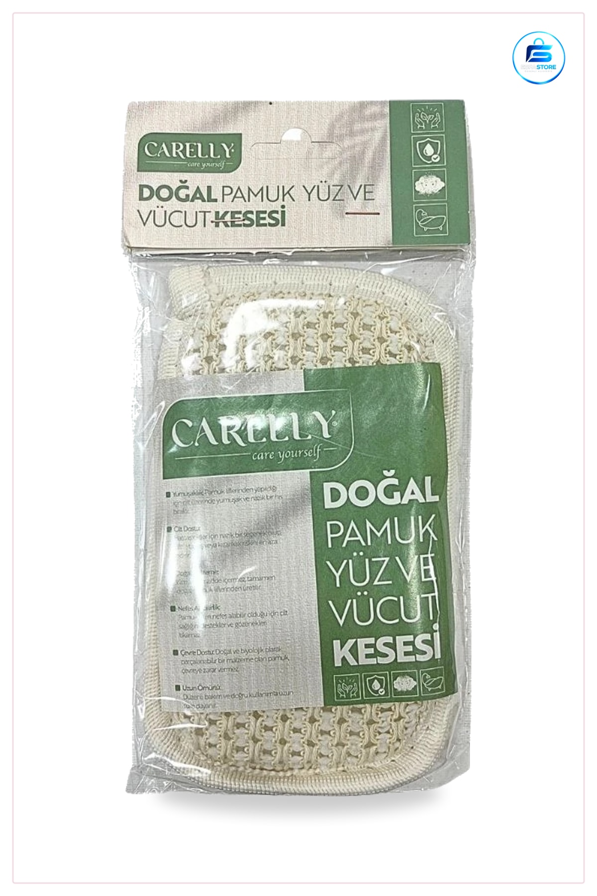 Doğal Pamuk Yüz ve Vücut Kesesi Banyo Lifi Cilt Bakım Temizleme Duş Süngeri Yumuşak