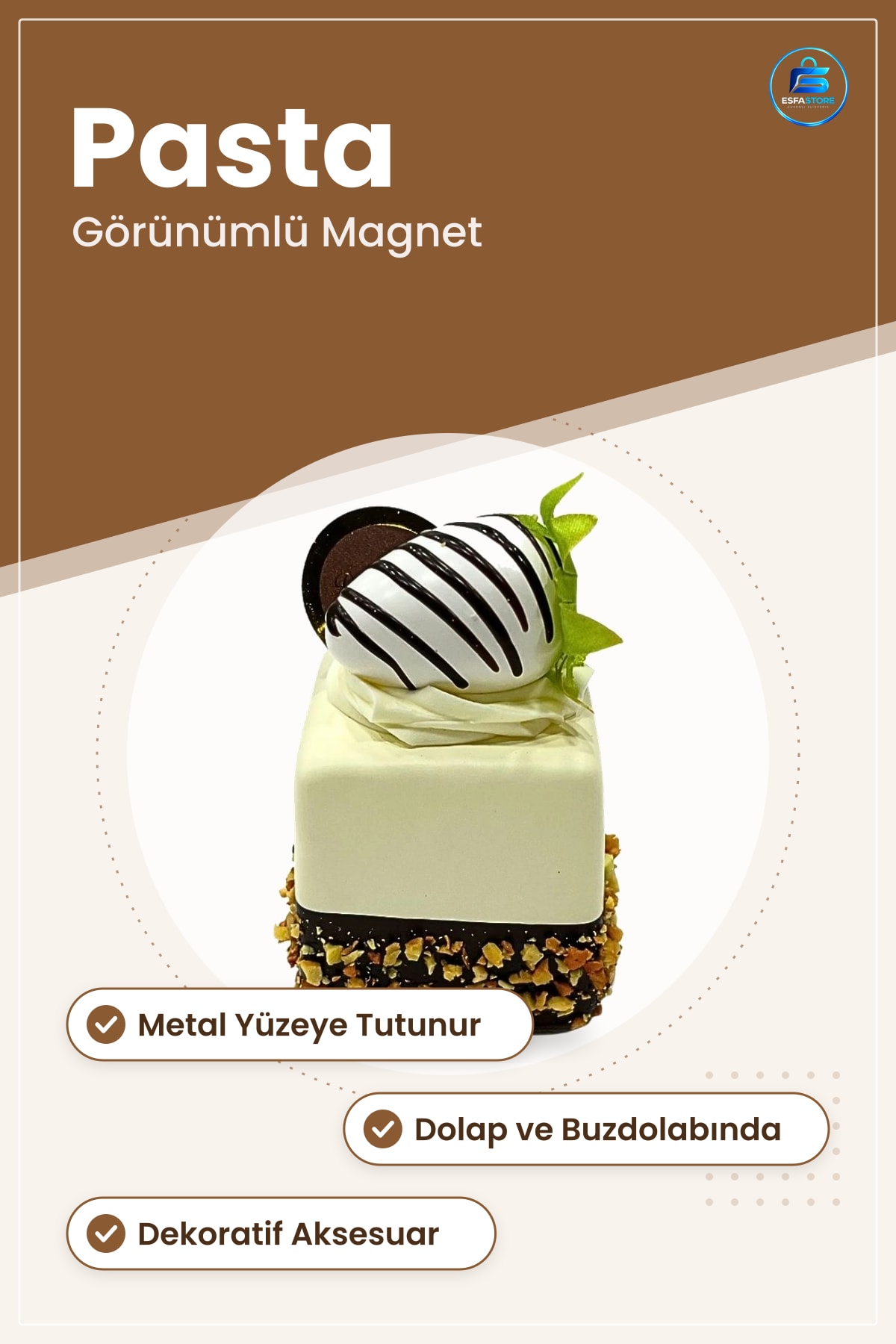 Magnet Dolap Süsü Pasta Füglü Dekoratif Metal Yüzeye Tutunan Mutfak Buzdolabı Ev Dekorasyon
