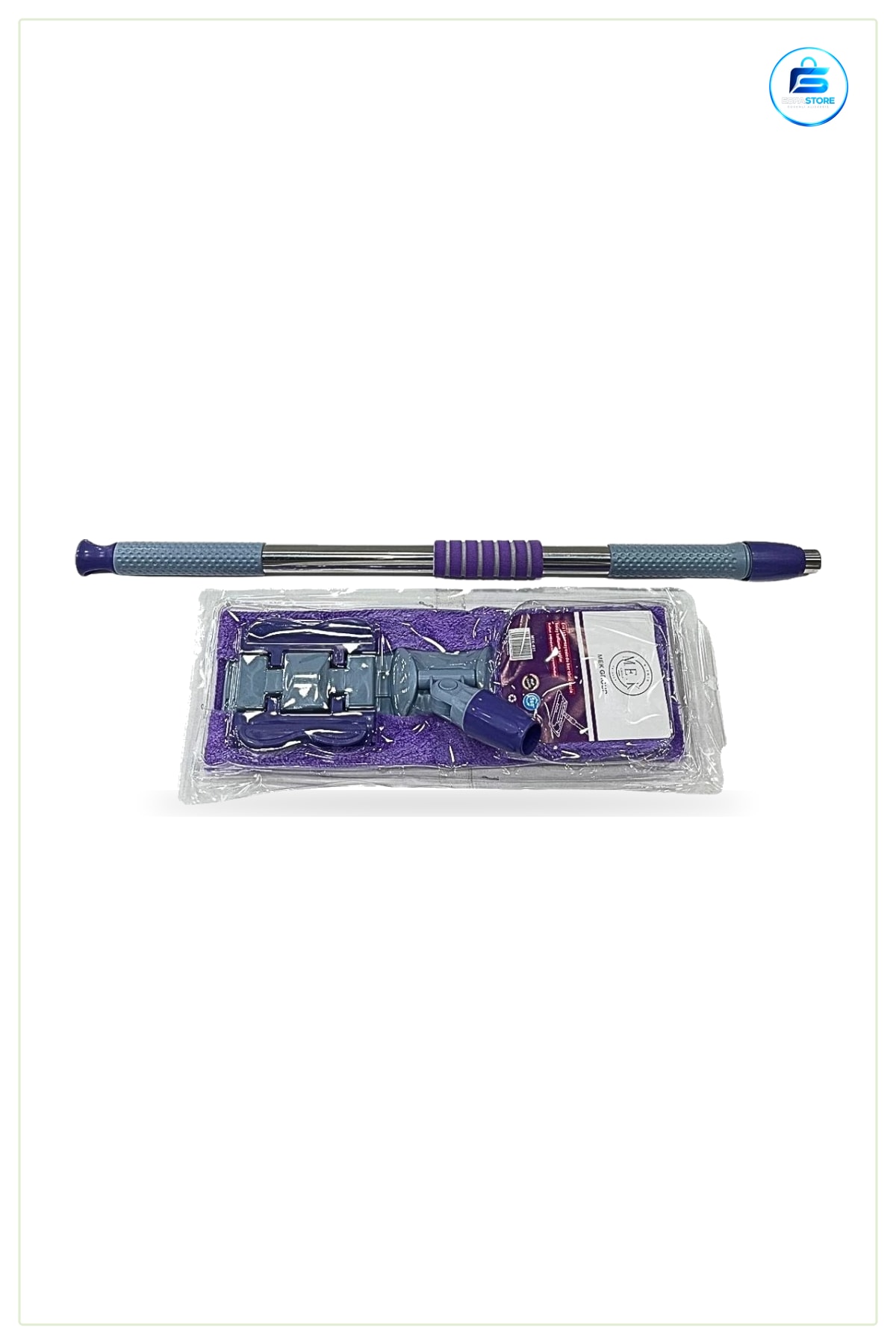 Mandallı Mikrofiber Mop Seti Paslanmaz Sap Mor Yer Silme Başlık Dönen Pratik Zemin Temizlik Ev Ofis
