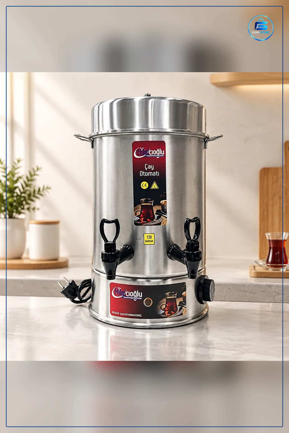 Çay Makinesi Bardak Semaveri Elektrikli Otomatı Paslanmaz Çelik Misafir Ağırlama Etkinlik