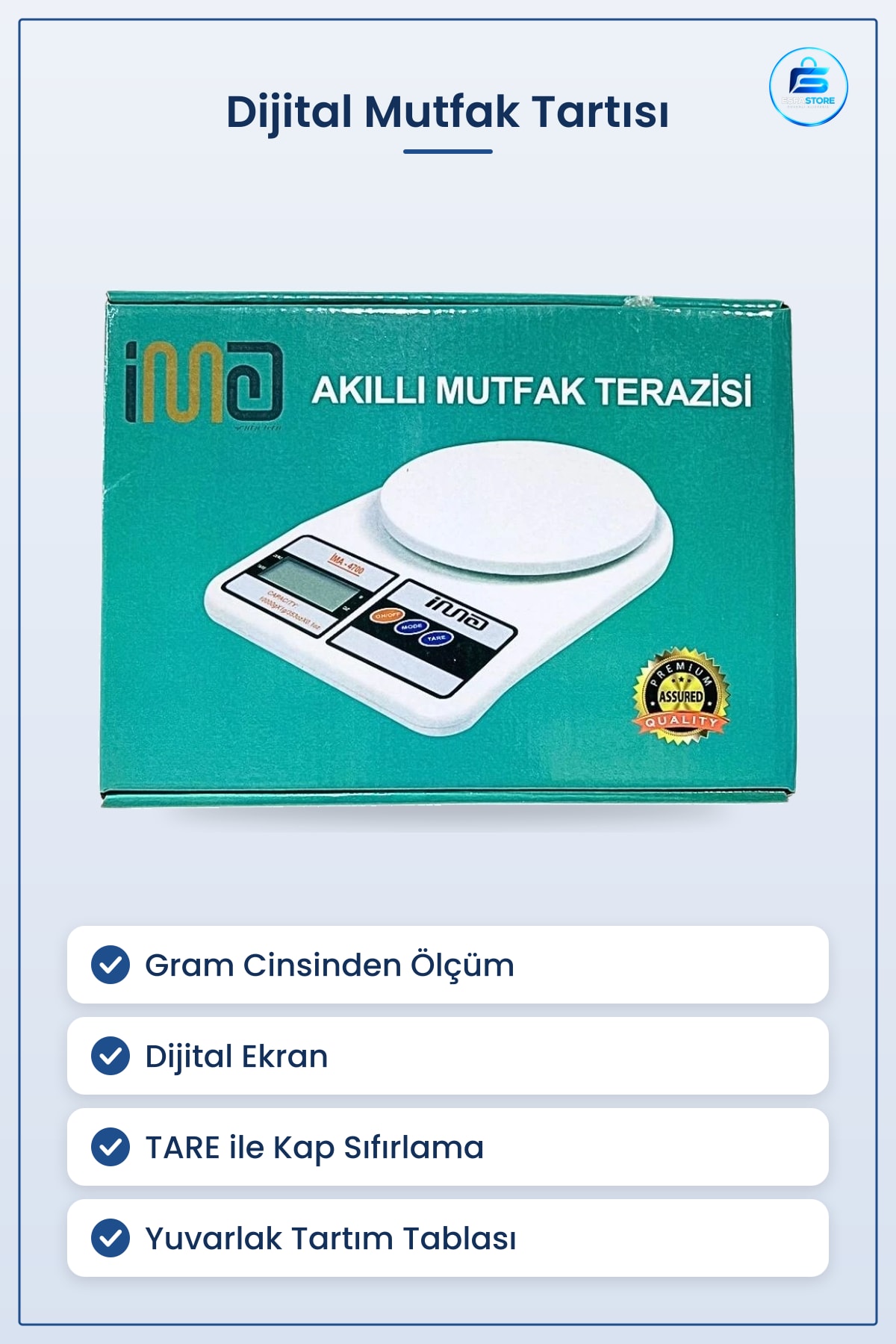 Dijital Mutfak Tartısı Akıllı Terazi Yiyecek Hazırlama Ekranlı Pratik Ölçüm Aleti
