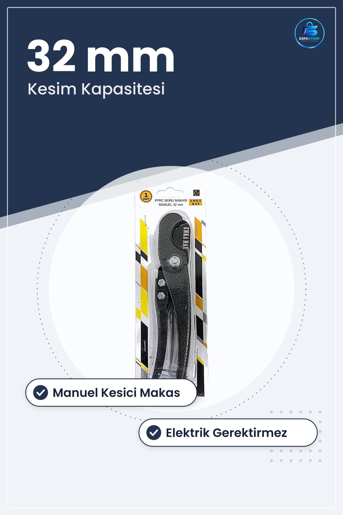 PPRC Boru Makası Manuel 32 mm Kesici Makas Banyo Tesisat Hassas Kontrollü Kesim Aleti