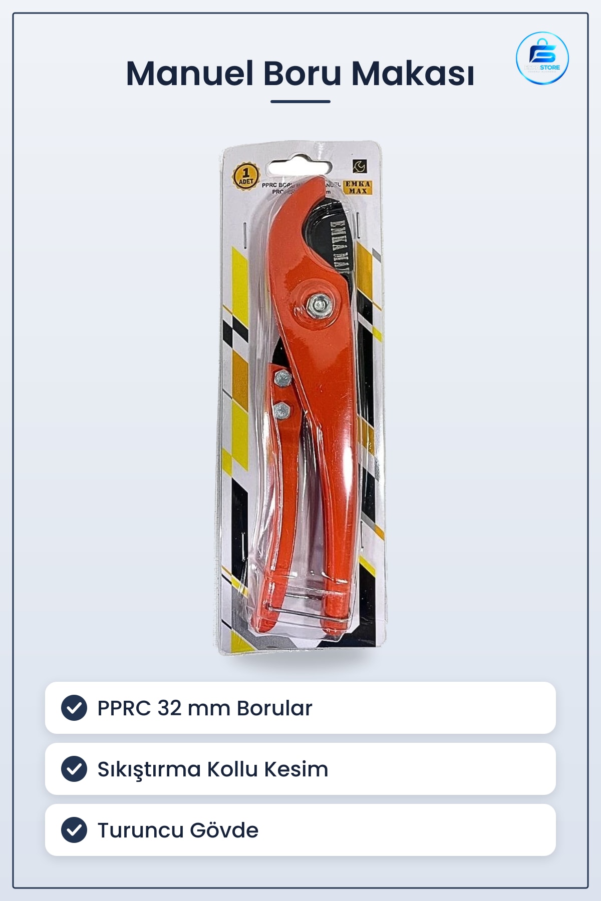 Manuel Boru Makası PPRC 32 mm Kesici Plastik Kesme Hırdavat Malzemesi Ev Tesisatı