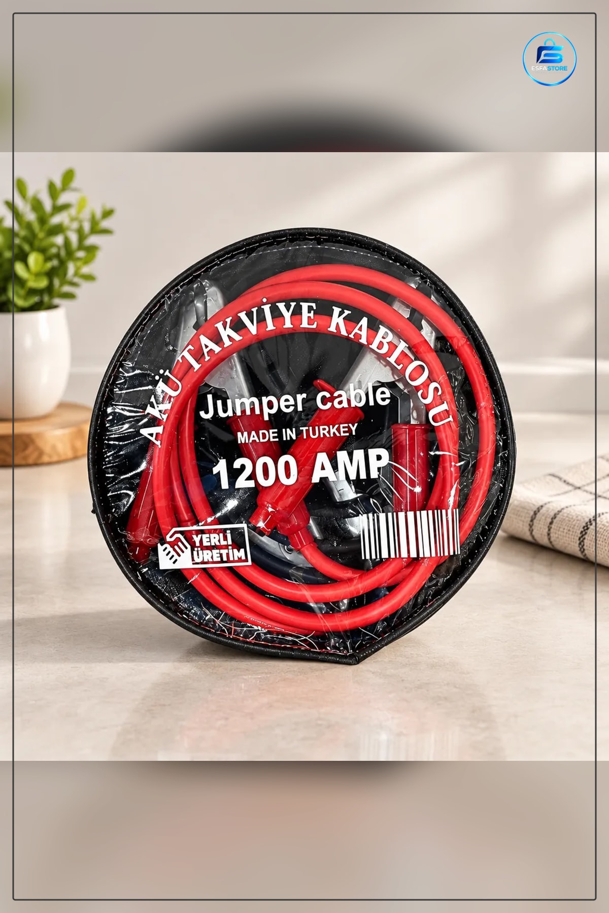 Akü Takviye Kablosu Amp 2 m Araç Bağlantı Kelepçeli Jumper Cable Oto Aksesuar Seti