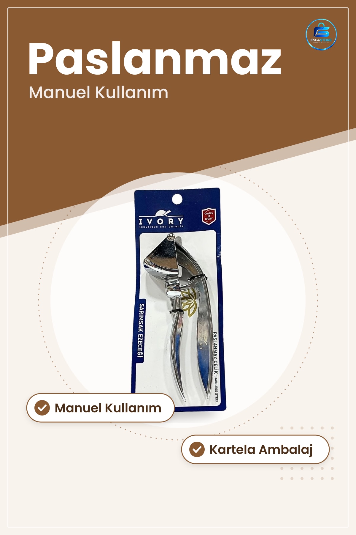 Sarımsak Ezici Döküm Paslanmaz Çelik Manuel Pratik Mutfak Ezme Aleti Kolay Kullanım