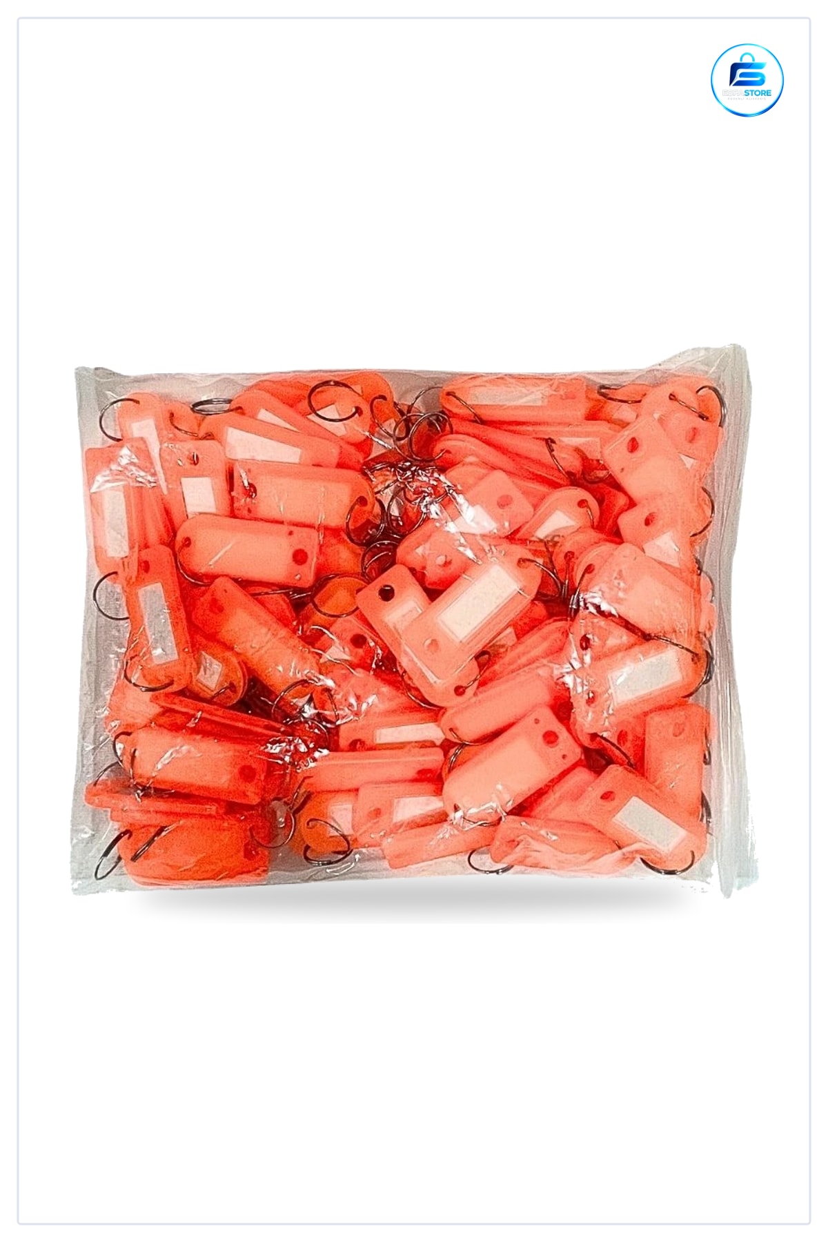 Anahtarlık Yazılı Kart Turuncu Dolu Paket Anahtar Etiketi Plastik Halkalı Ofis Ev Numaralık