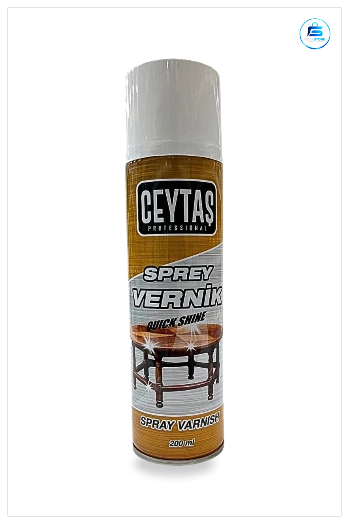 Sprey Vernik 200 ml Parlak Görünüm Ahşap Yüzeyler İçin Son Kat Kaplama Mobilya Dekoratif