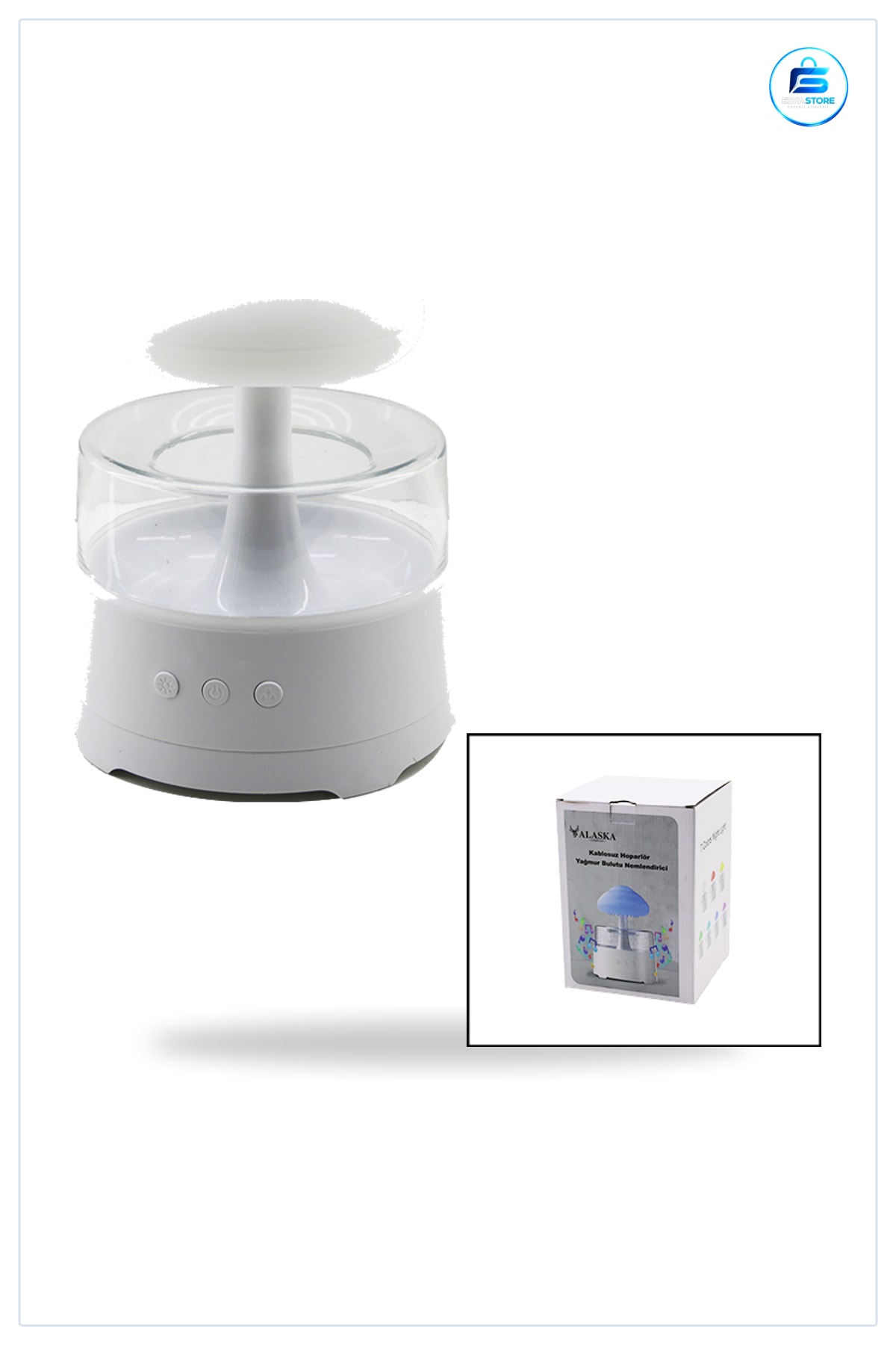 Hava Nemlendirici 300 ml USB Şarjlı Bluetooth Hoparlörlü LED Kumandalı Yağmur Bulutu Ev Ofis