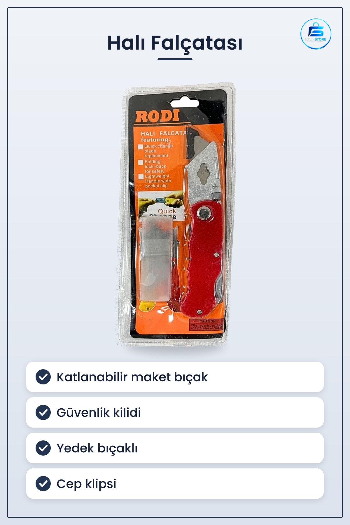 Halı Falçatası Katlanabilir Maket Bıçak Yedek Değiştirilebilir Kesici Hırdavat Aracı Kırmızı