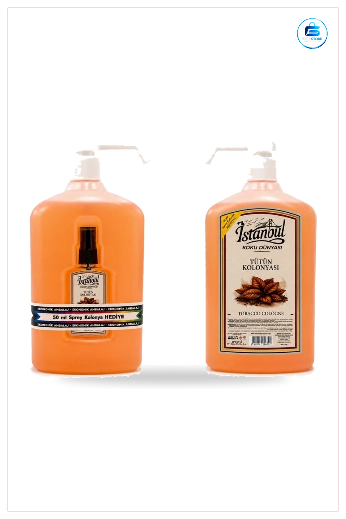 Kolonya 900 ml Pompalı Tütün Kolonyası Kişisel Bakım Hijyen Pratik Kullanım Ev Seyahat