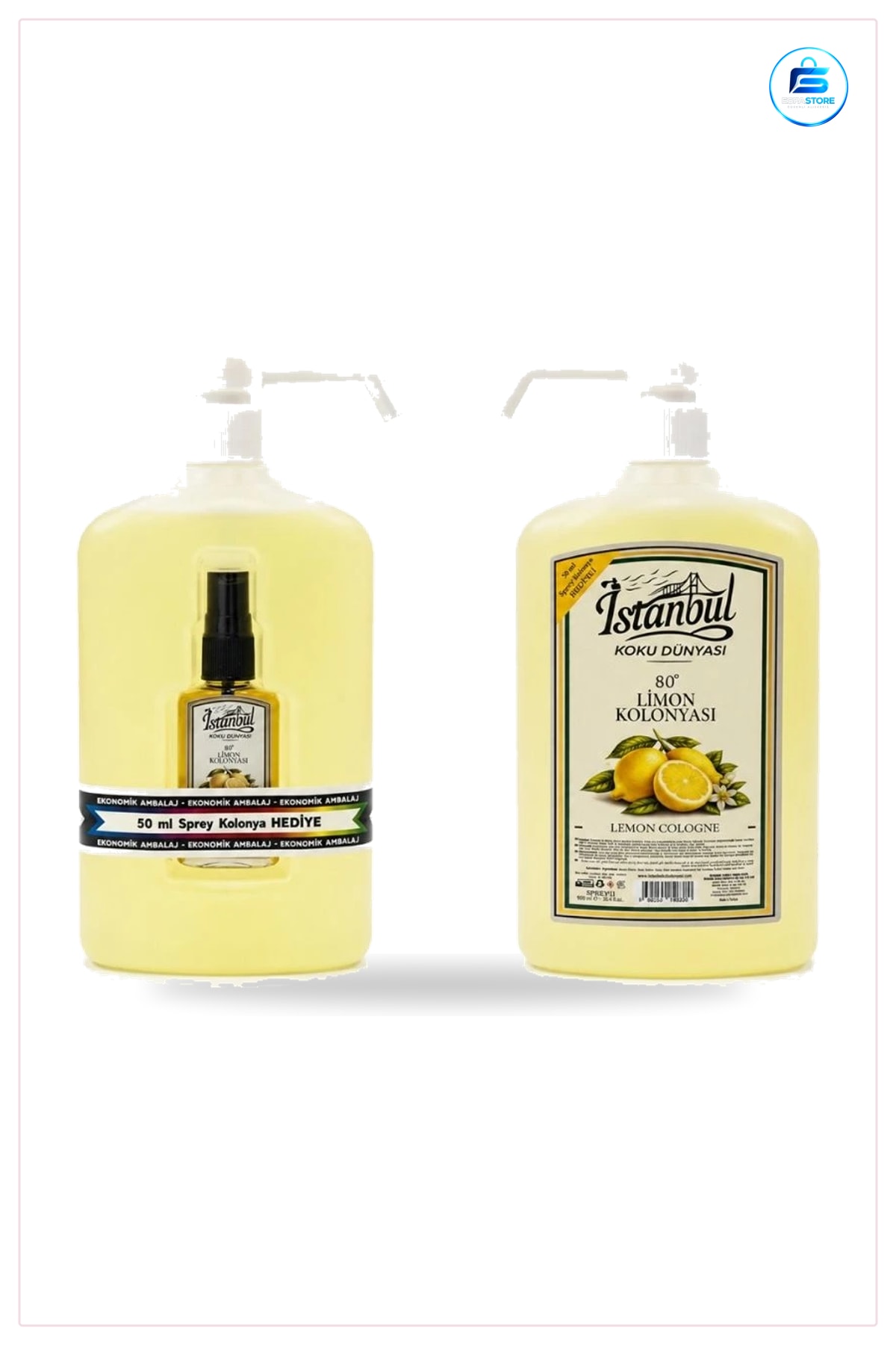 Kolonya 900 ml Pompalı Limon Kolonyası Kişisel Bakım Hijyen Pratik Kullanım Ev Seyahat