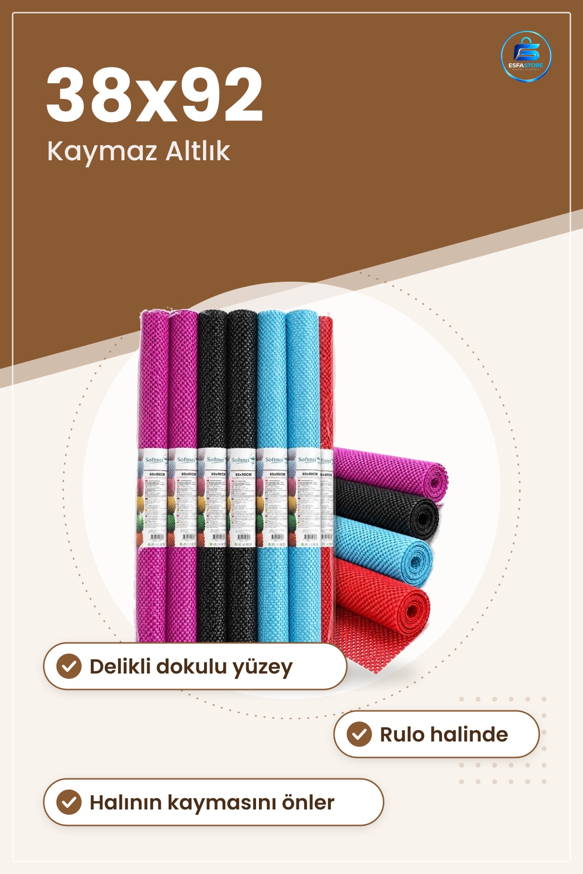 Halı Kaydırmaz Delikli Dokulu Yüzey Kaymaz Altlık Zemin Sabitleyici Ev Tekstili Ürünü