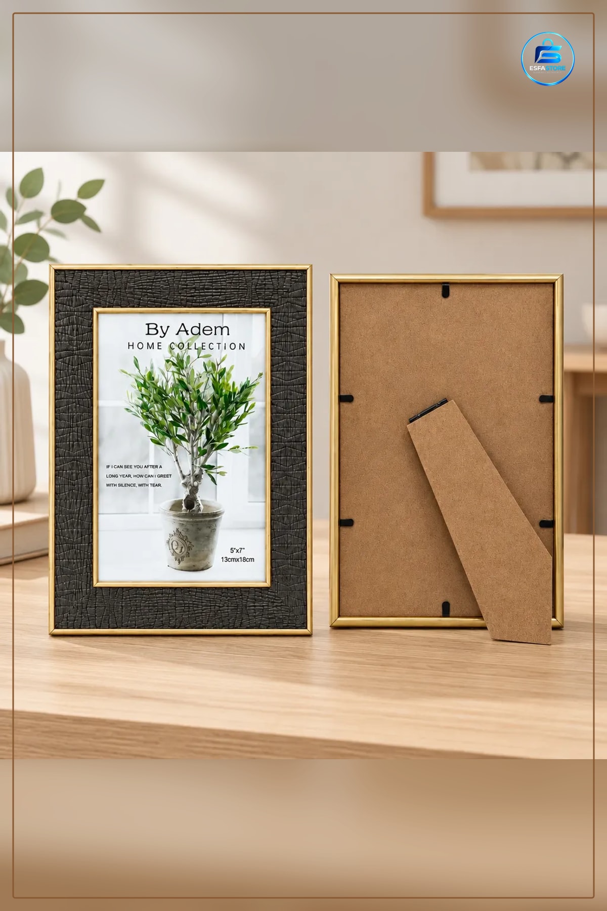 Çerçeve Kabartmalı Gold 13x18 cm Fotoğraf Masa Üstü Dekoratif Ev Dekorasyon Hediyelik