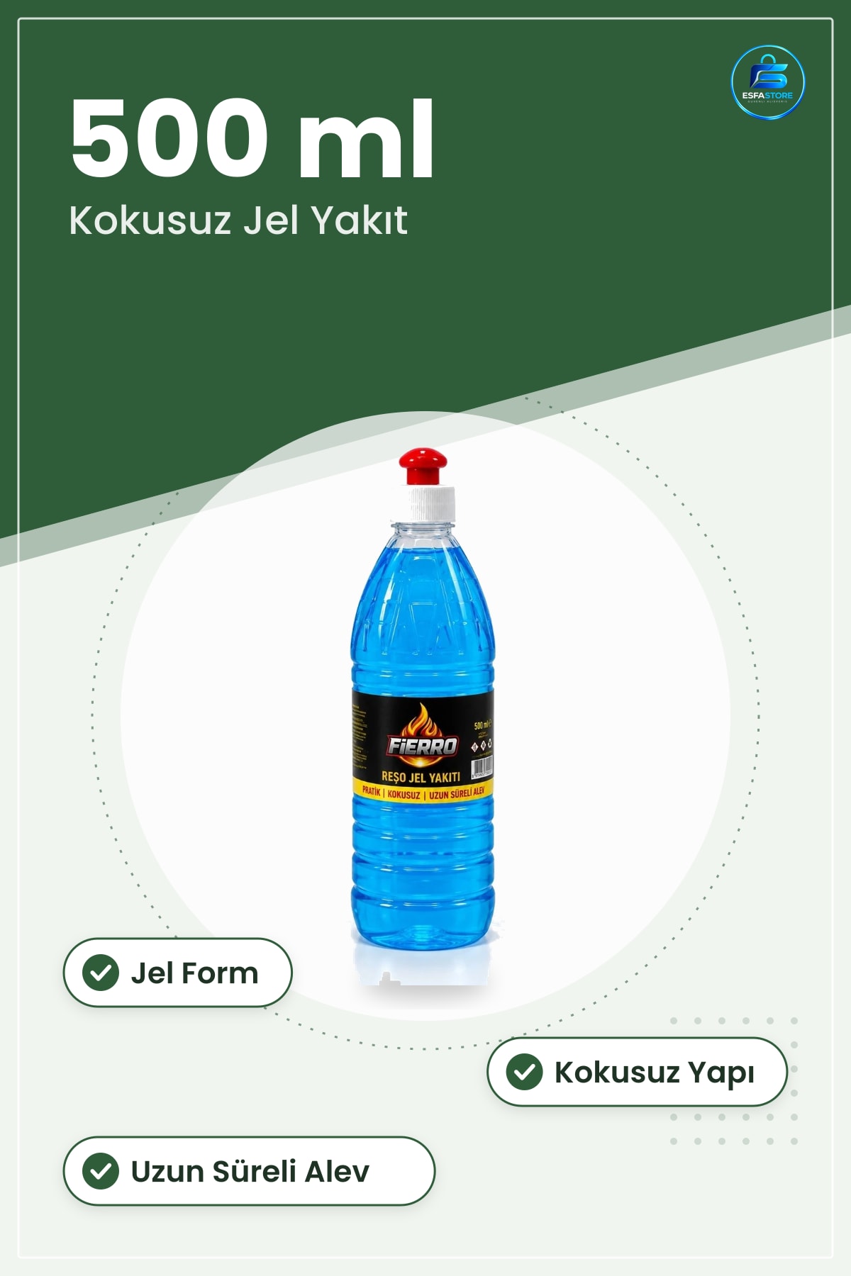 Reşo Yakıtı Jel 500 ml Kokusuz Uzun Süreli Alev Mangal Barbekü Isıtma Yakıtları Pratik Şişe