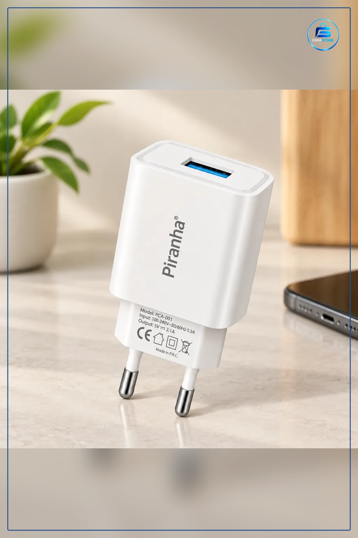 Şarj Aleti USB Çıkışlı 5V 2.1A Seyahat Duvar Adaptörü Telefon Uyumlu Beyaz Tek Port