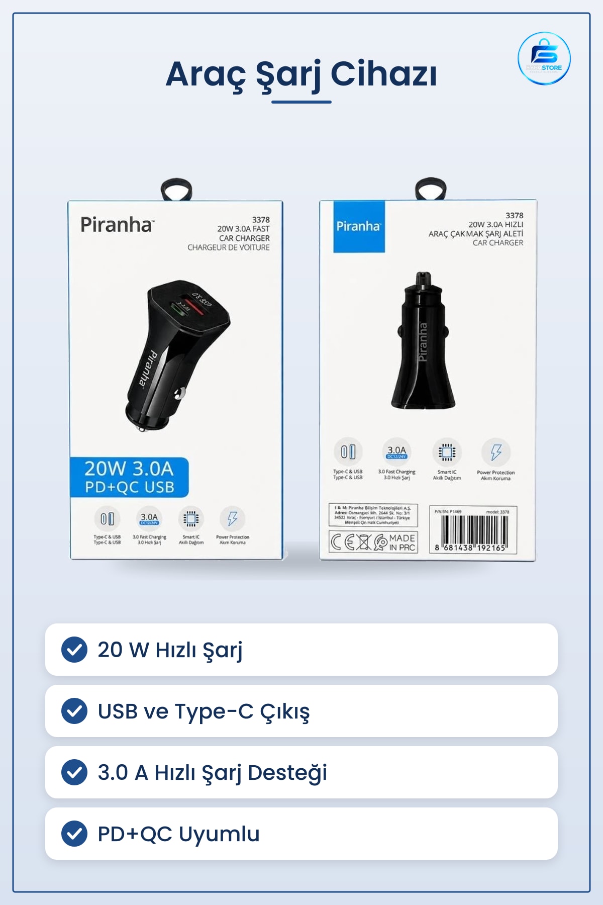Araç Şarj Cihazı 20 W Hızlı PD QC USB Type C 3.0A Çakında Aleti Mobil Telefon Aksesuarı