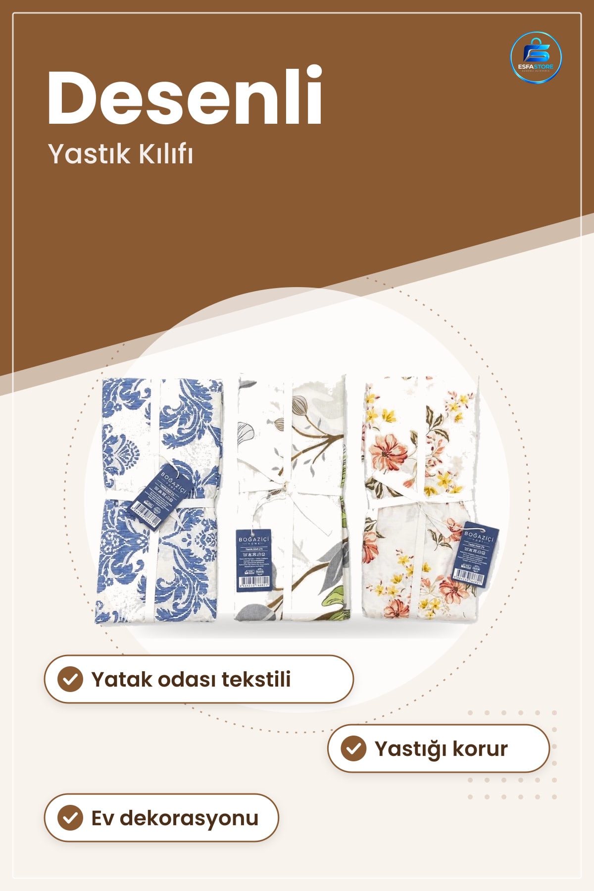 Yastık Kılıfı Desenli Yatak Odası Tekstili Dekoratif Kapak Ev Dekorasyonu Ürünü Şık