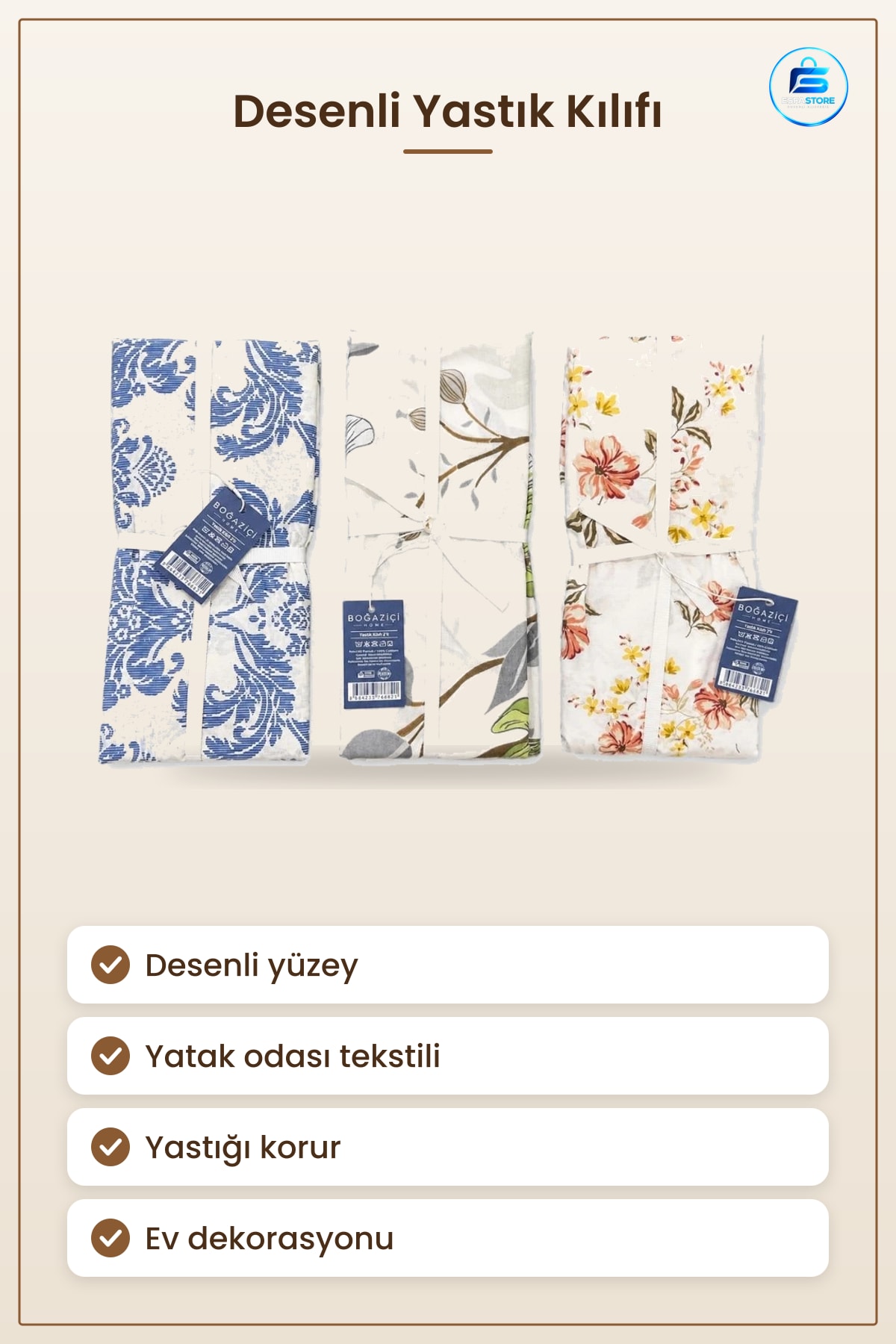 Yastık Kılıfı Desenli Yatak Odası Tekstili Dekoratif Kapak Ev Dekorasyonu Ürünü Şık
