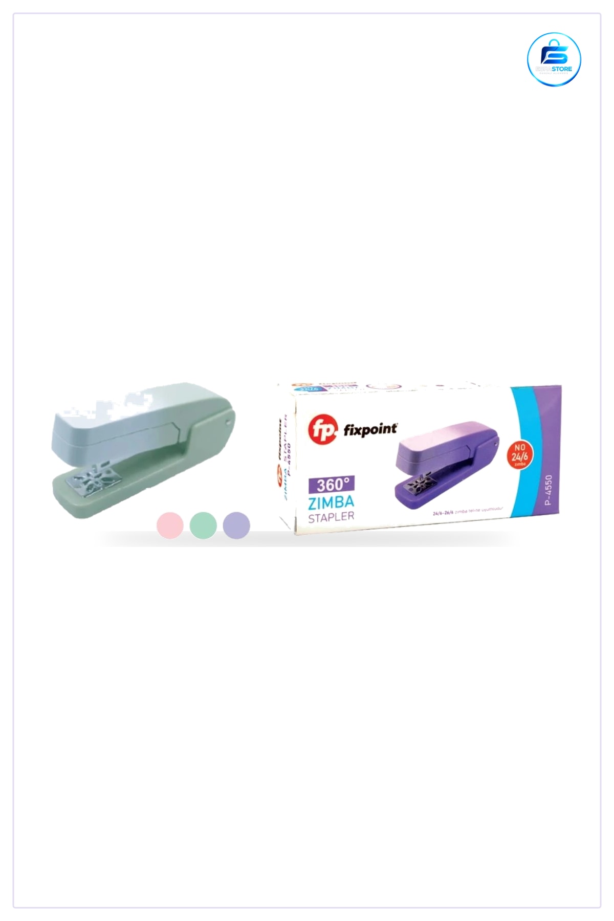 Zımba Pastel No: ° Dönebilen Kırtasiye Zımbası Ofis İçin Pratik Kağıt Bağlama Kullanımı