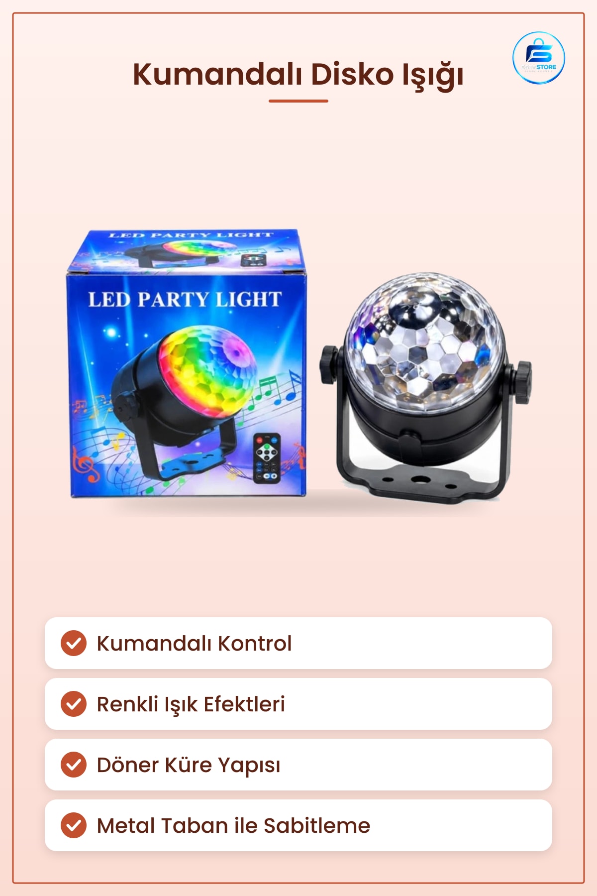 Led Işık Kumandalı Renkli Disko Işığı Parti Etkinlik Ev Dekoratif Aydınlatma Efekt
