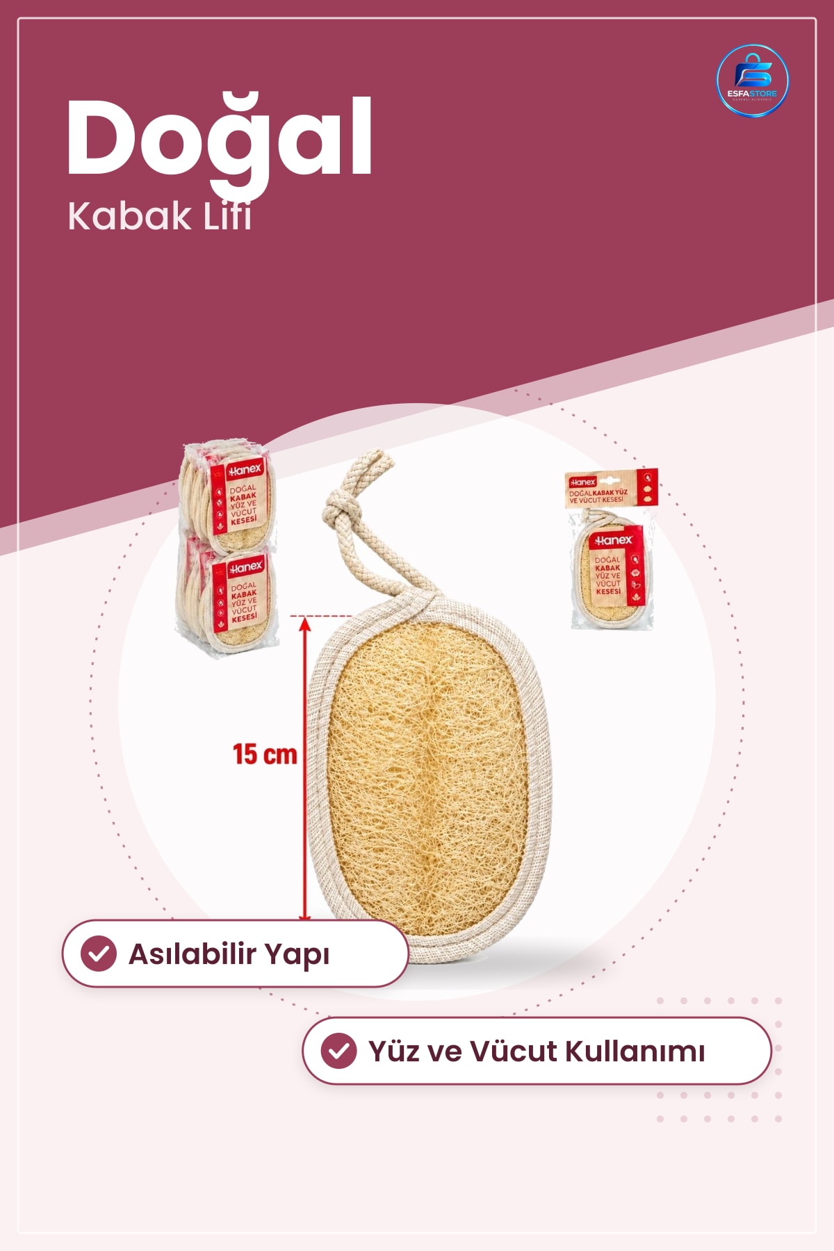 Kabak Yüz ve Vücut Kesesi Doğal Banyo Lifi Cilt Temizleme Duş Peeling Bakım Süngeri