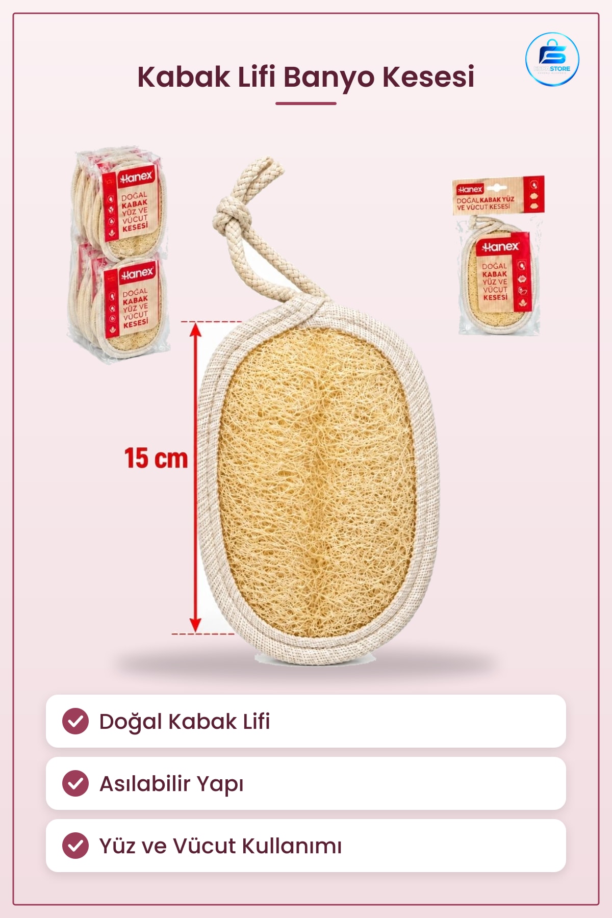 Kabak Yüz ve Vücut Kesesi Doğal Banyo Lifi Cilt Temizleme Duş Peeling Bakım Süngeri