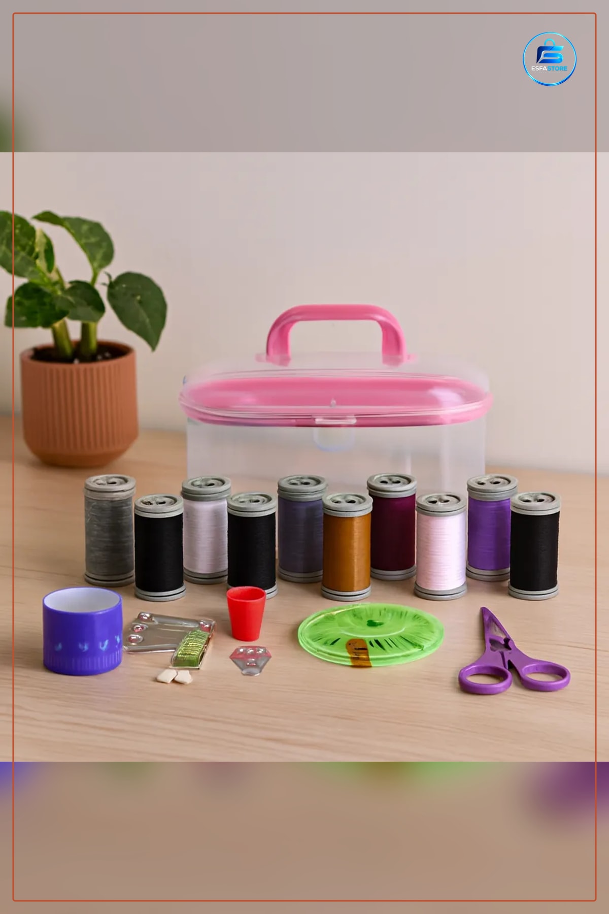 İğne Dikiş Seti Plastik Taşıma Kutulu İplik Makas Mezura Kompakt Ev Seyahat Tamir Kiti