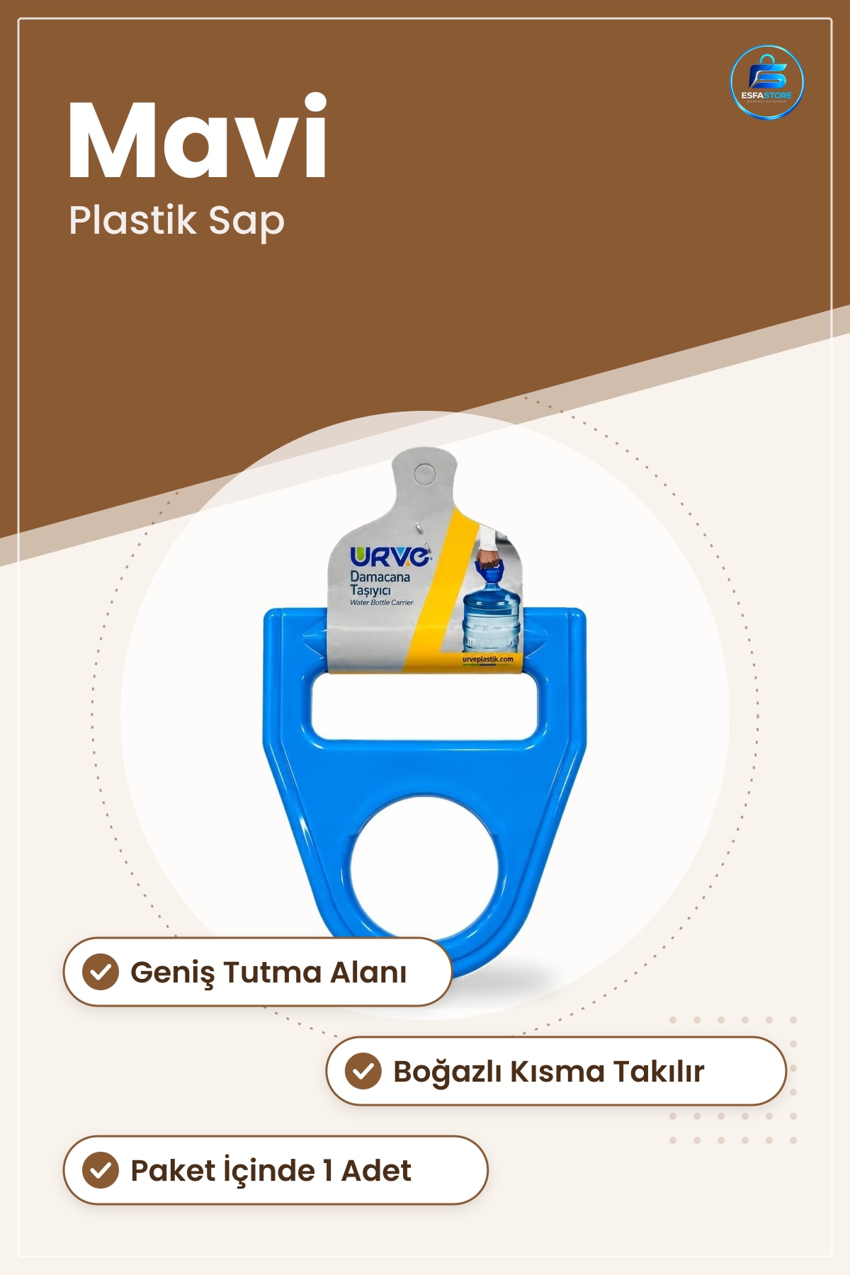 Damacana Taşıyıcı Mavi Plastik Sap Taşıma Kolu Su Bidonu Kolaylığı Ev Ofis Mutfak Aparatı