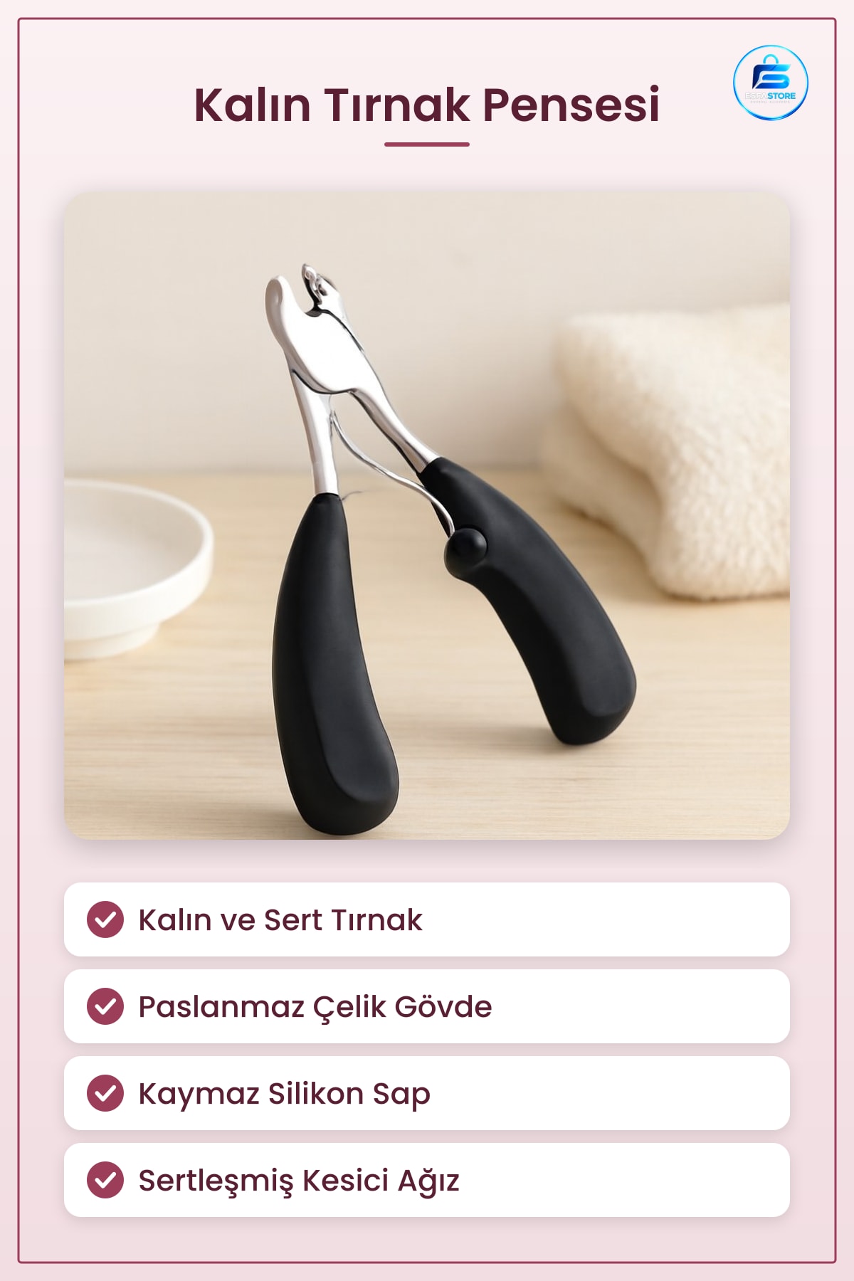 Kalın Tırnak Pense Paslanmaz Çelik Silikon Saplı Manikür Pedikür Makası Ayak El Bakım