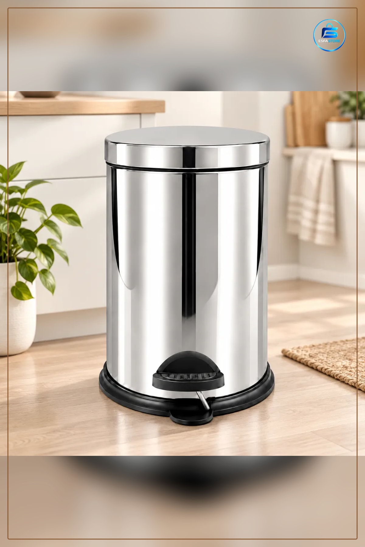 Çöp Kovası 12 L Metal Pedallı Açılır Kapanır Kapaklı Paslanmaz Mutfak Banyo Ev Kullanımı