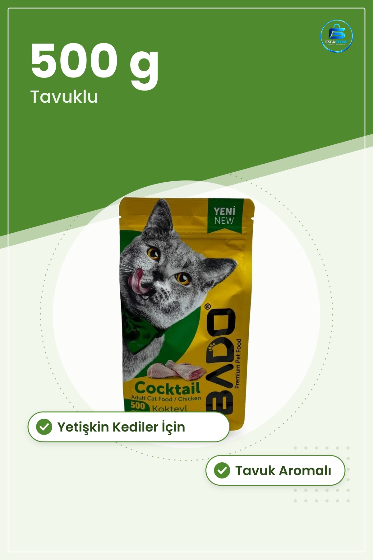 Kedi Kuru Maması Kokteyl Tavuklu Yetişkin Mama 500 g Pet Shop Besin Ürünü Kediler İçin