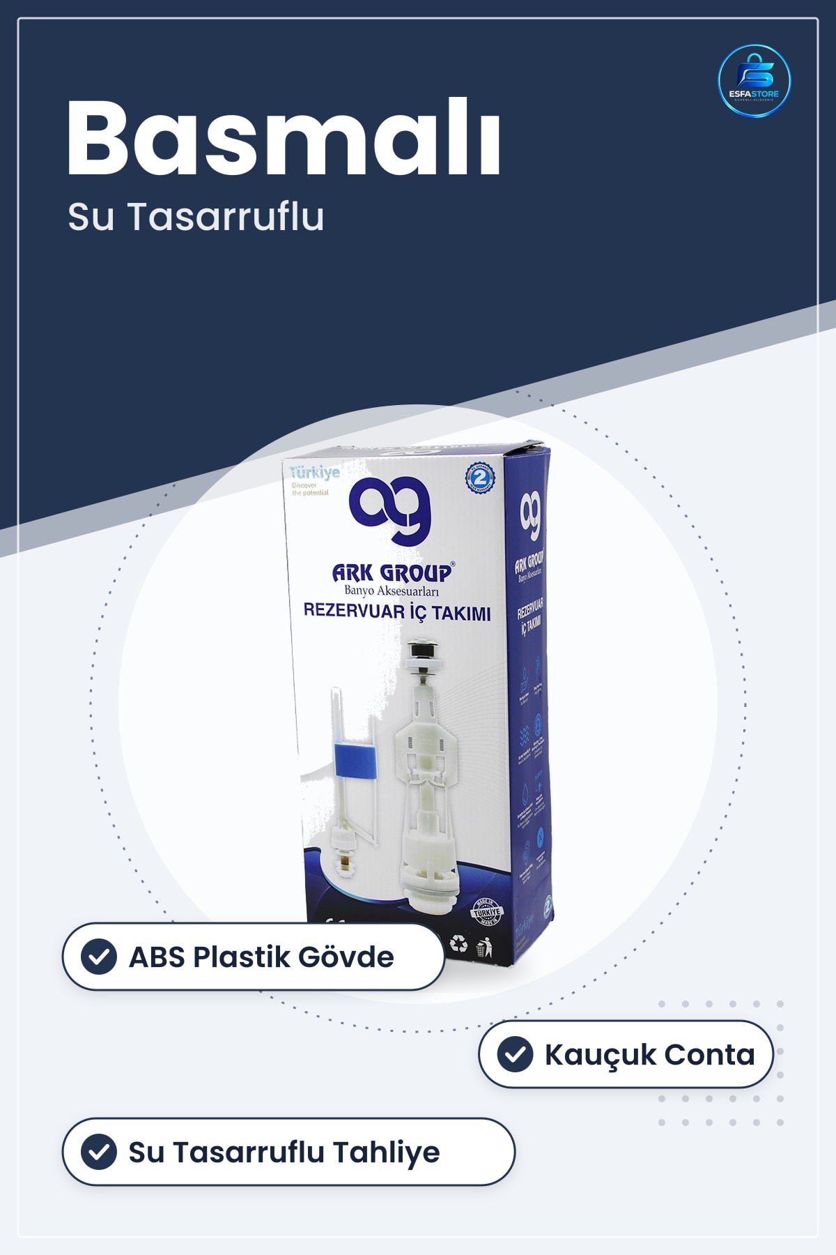 Rezervuar İç Takımı Basmalı ABS Kauçuk Conta Su Tasarruflu Tuvalet Tahliye Doldurma Banyo