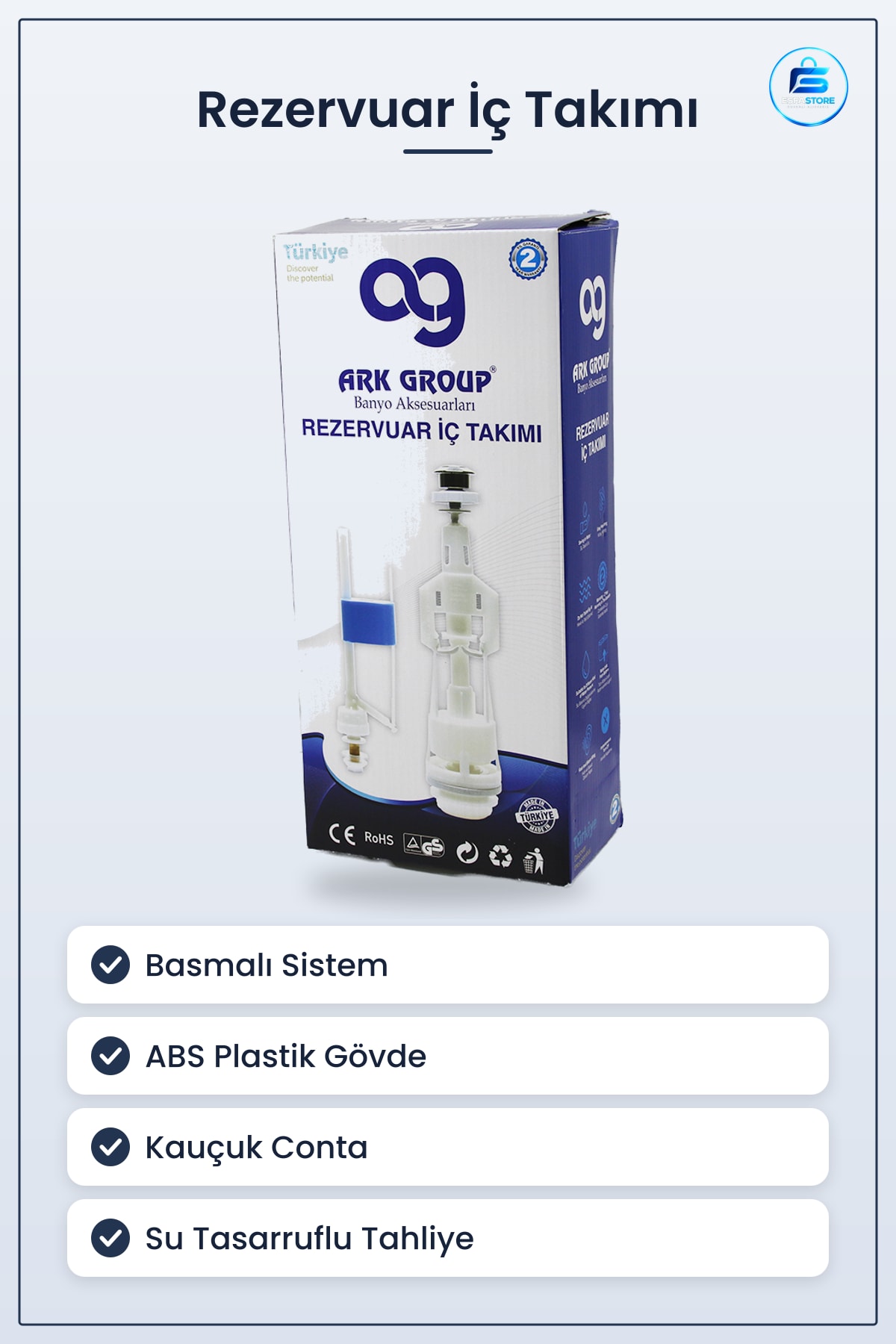 Rezervuar İç Takımı Basmalı ABS Kauçuk Conta Su Tasarruflu Tuvalet Tahliye Doldurma Banyo